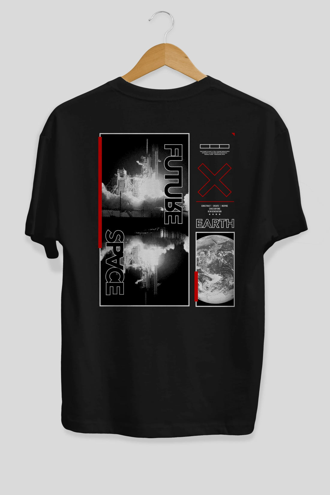 Future Space Arka Baskılı Oversize t-shirt Erkek Kadın Unisex