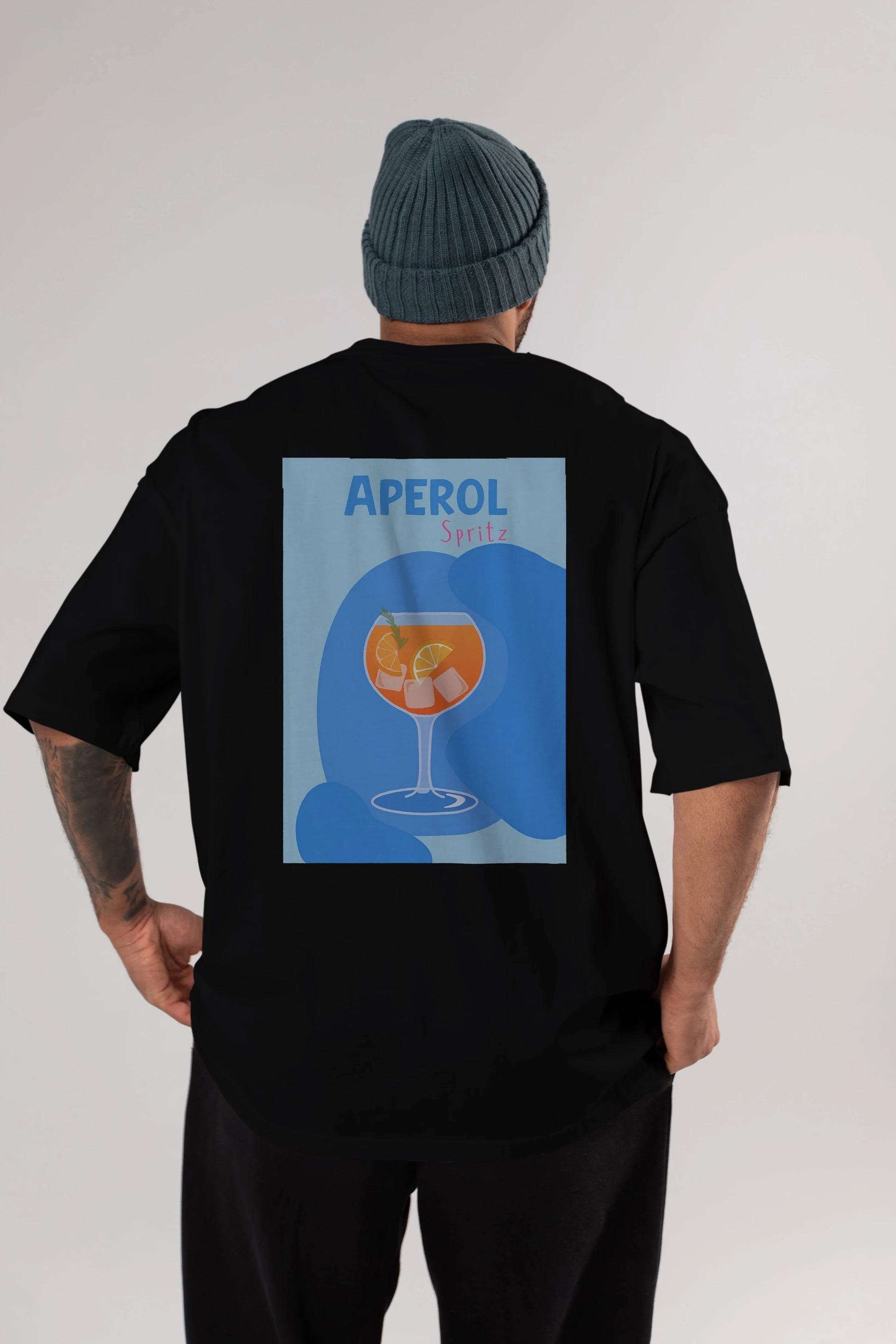 Aperol Spritz 10 Arka Baskılı Oversize t-shirt Erkek Kadın Unisex %100 Pamuk Bisiklet Yaka tişort