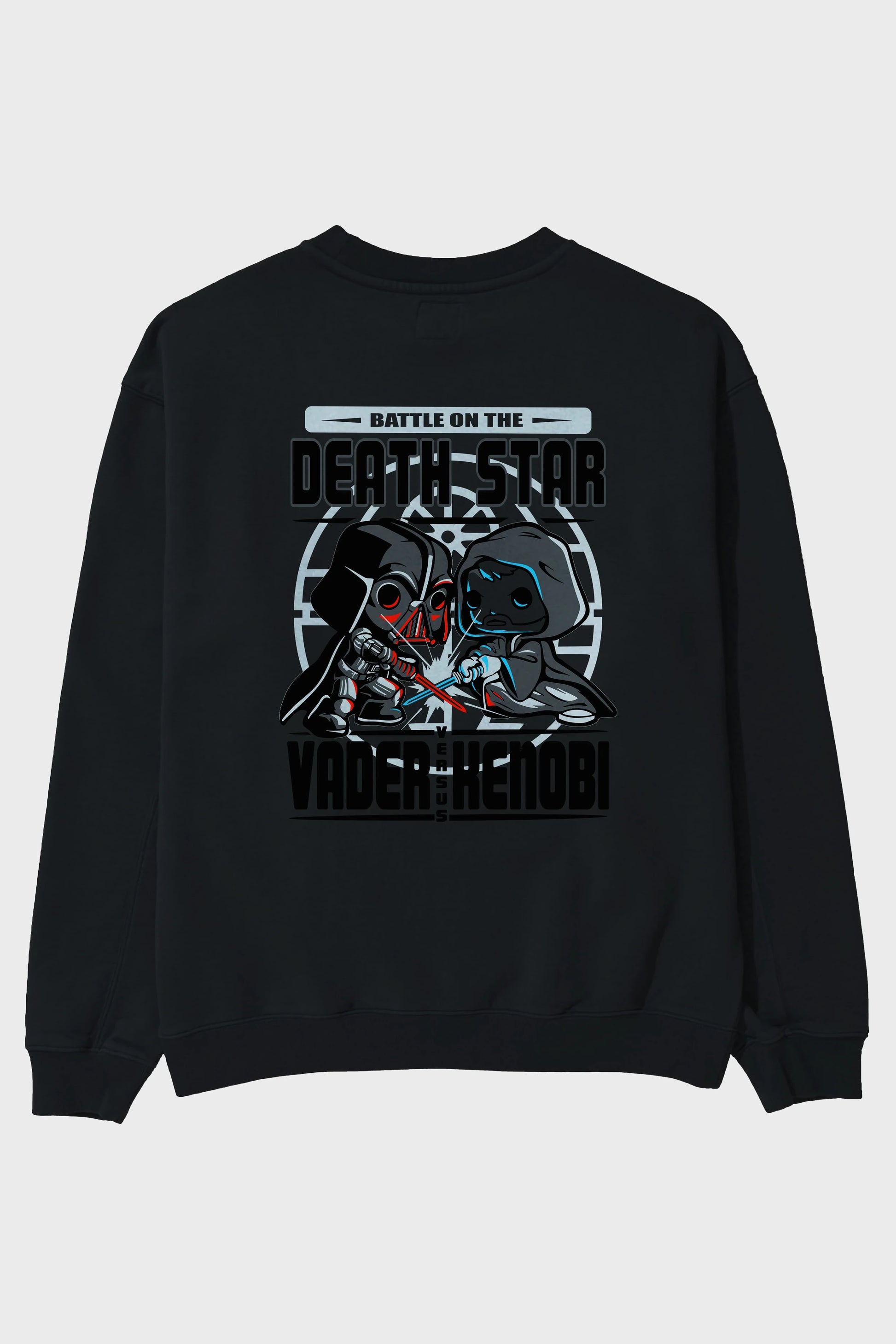 Vader Kenobi Arka Baskılı Oversize Sweatshirt Erkek Kadın Unisex