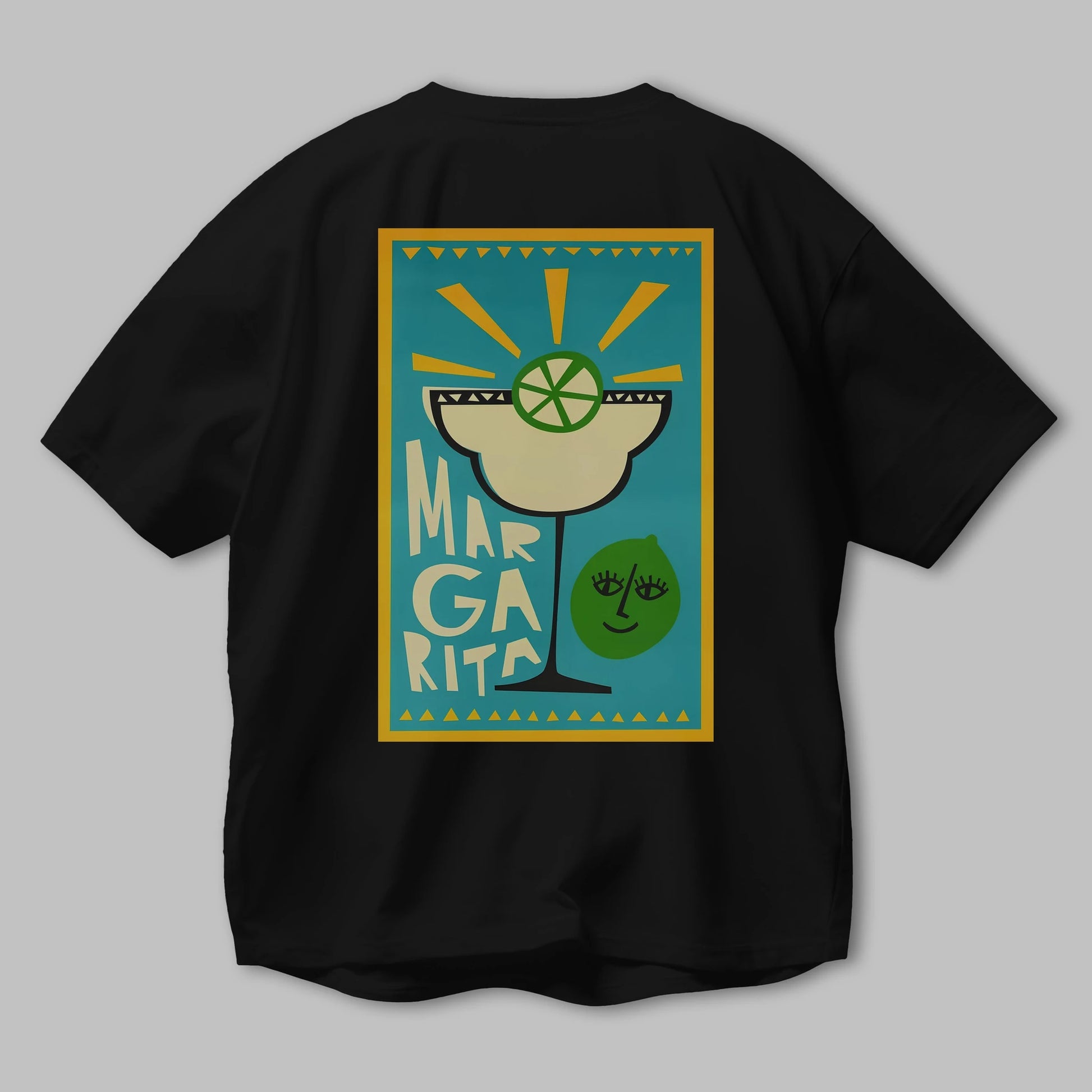 Margarita 4 Arka Baskılı Oversize t-shirt Erkek Kadın Unisex %100 Pamuk Bisiklet Yaka tişort
