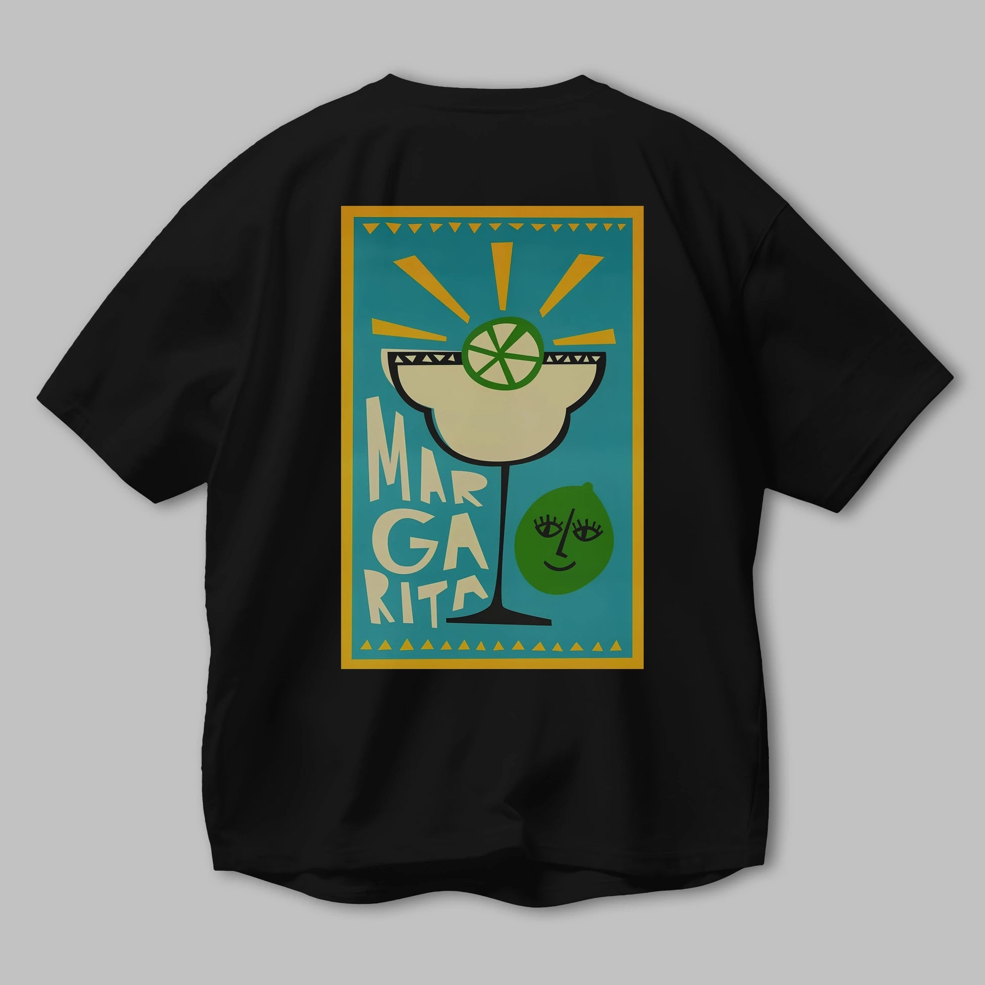 Margarita 4 Arka Baskılı Oversize t-shirt Erkek Kadın Unisex %100 Pamuk Bisiklet Yaka tişort