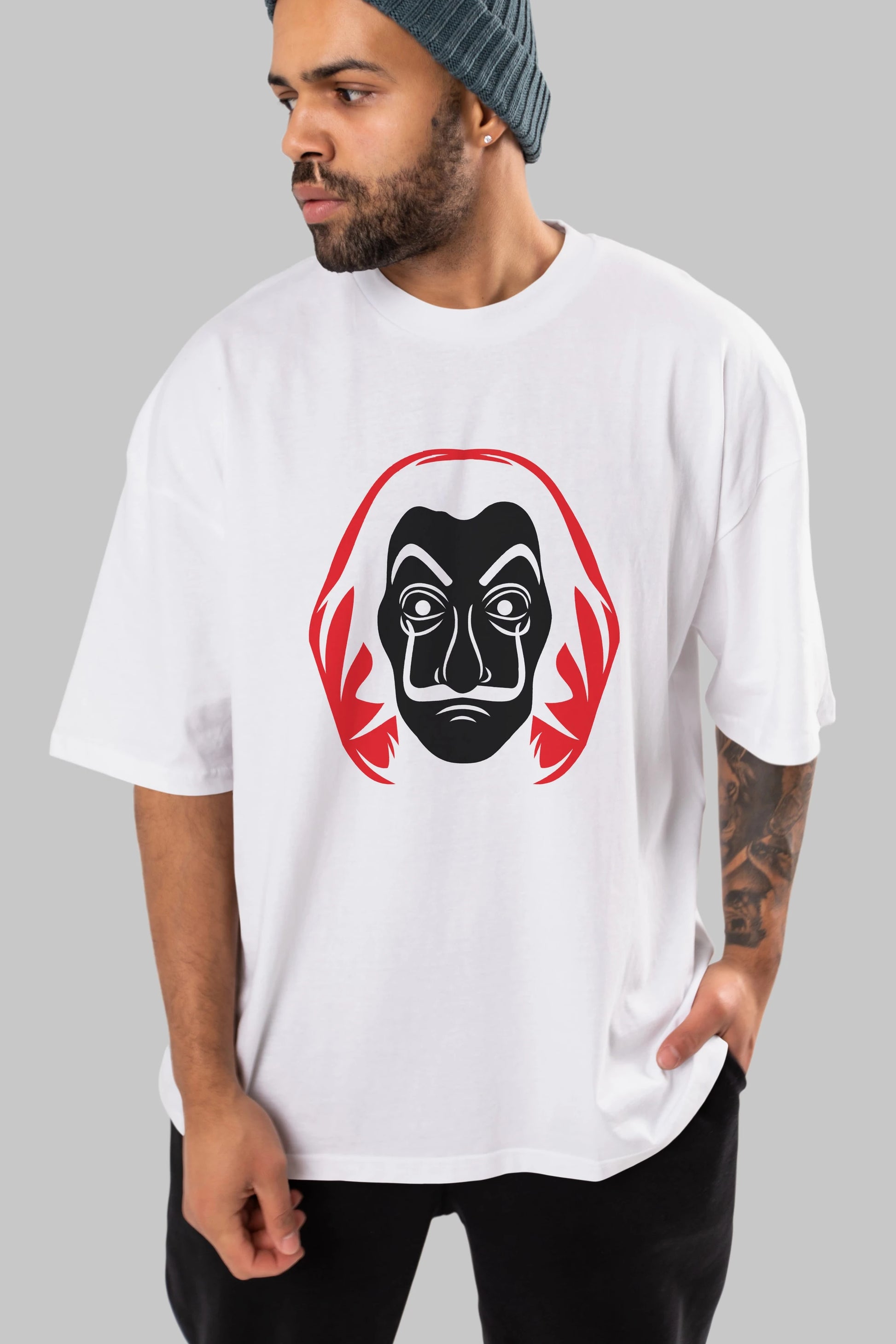 La Casa De Papel (8) Ön Baskılı Oversize t-shirt Erkek Kadın Unisex %100 Pamuk Bisiklet Yaka tişort