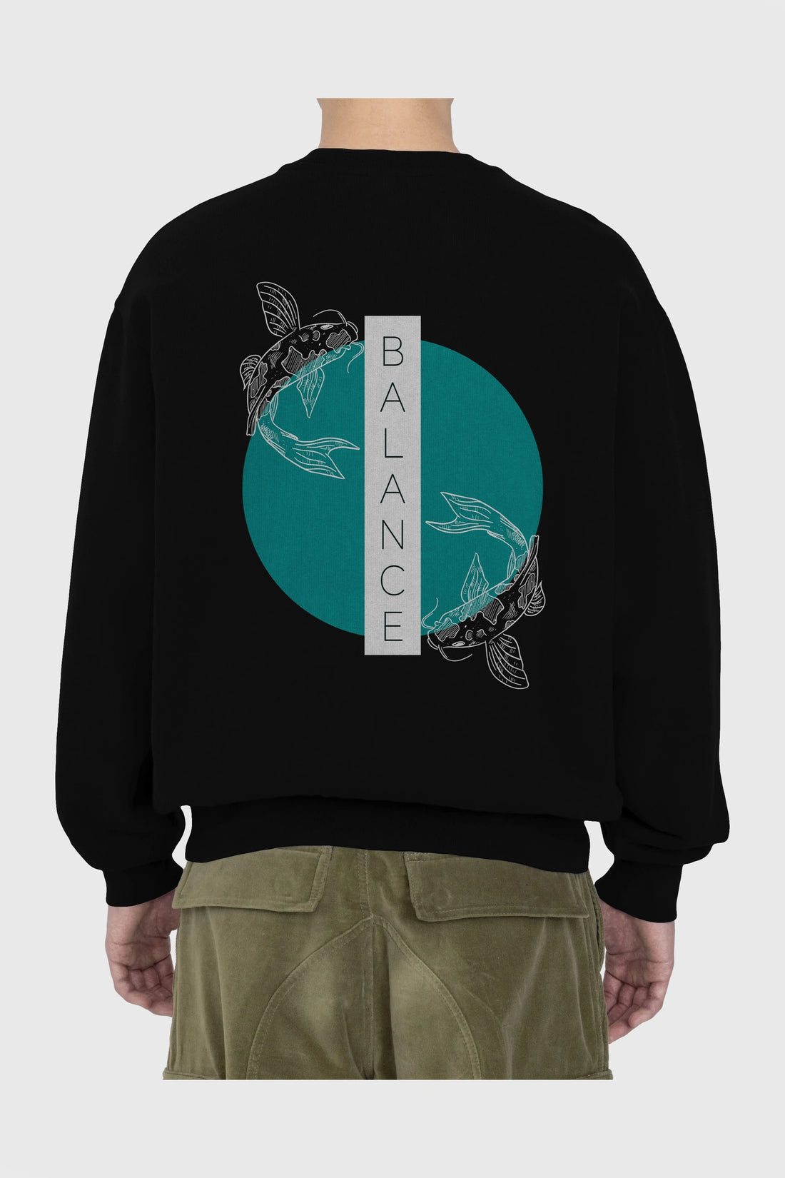 Balance 2 Yazılı Arka Baskılı Oversize Sweatshirt Erkek Kadın Unisex