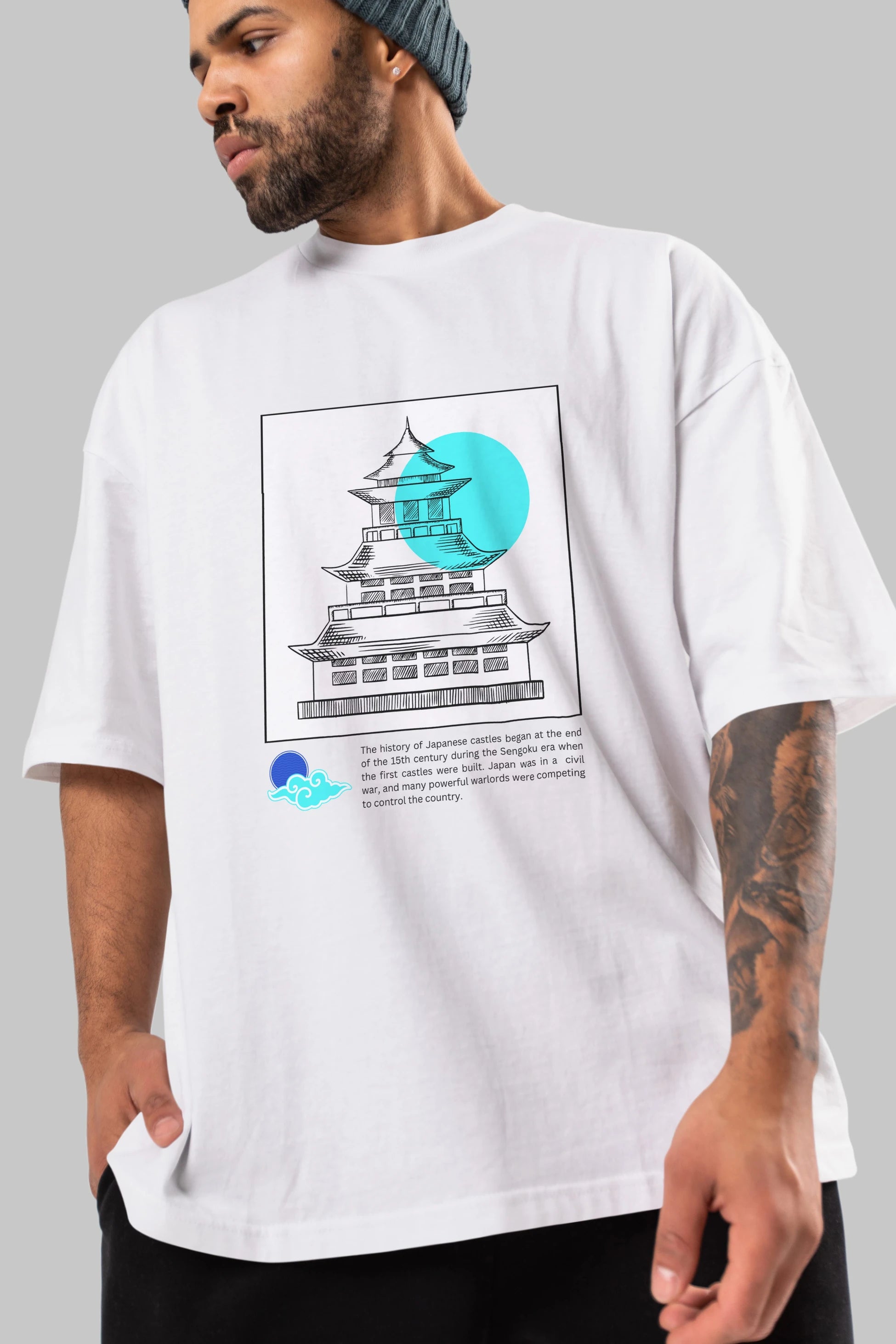 Retro Japanese Ön Baskılı Oversize t-shirt Erkek Kadın Unisex