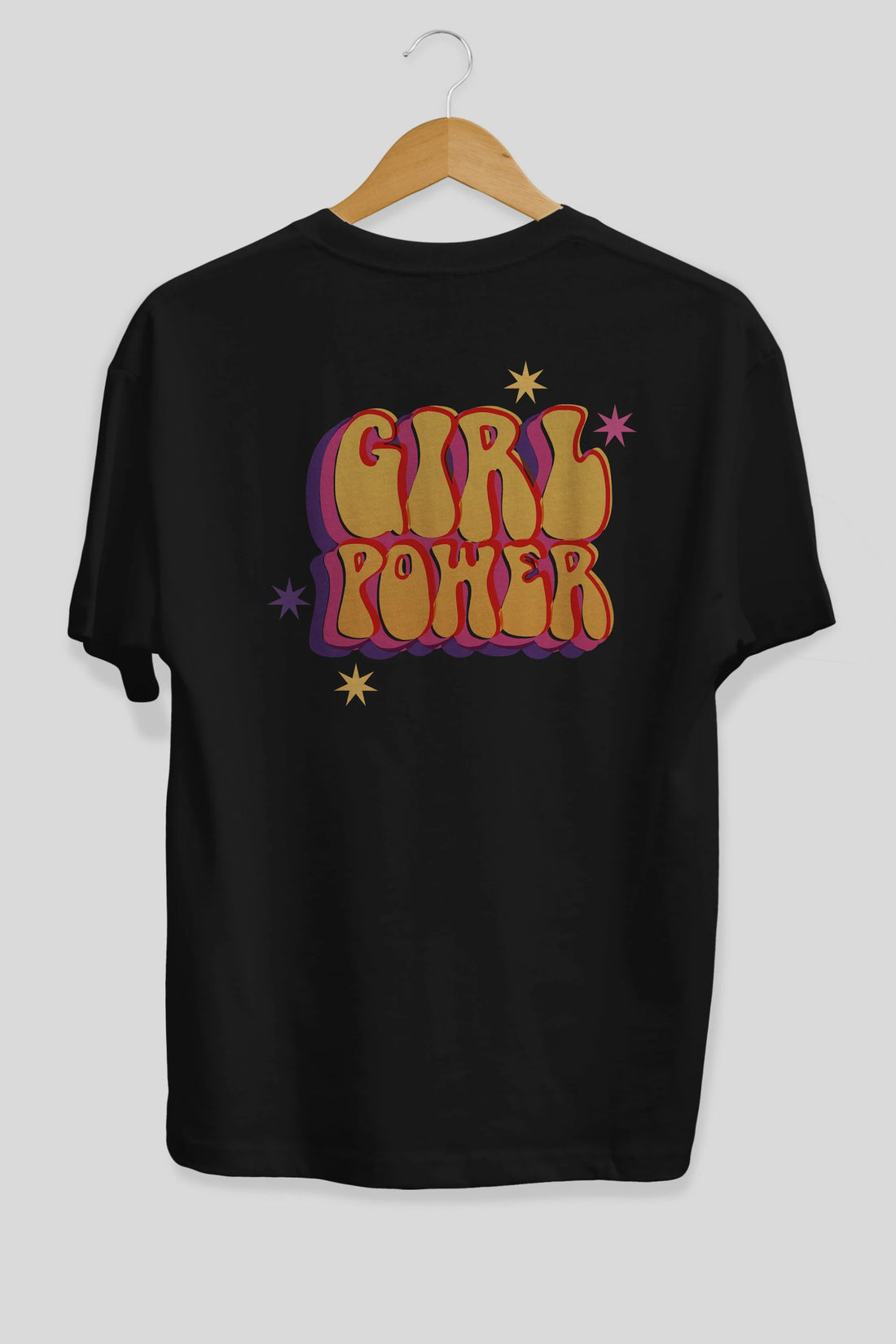 Girl Power Yazılı Arka Baskılı Oversize t-shirt Erkek Kadın Unisex