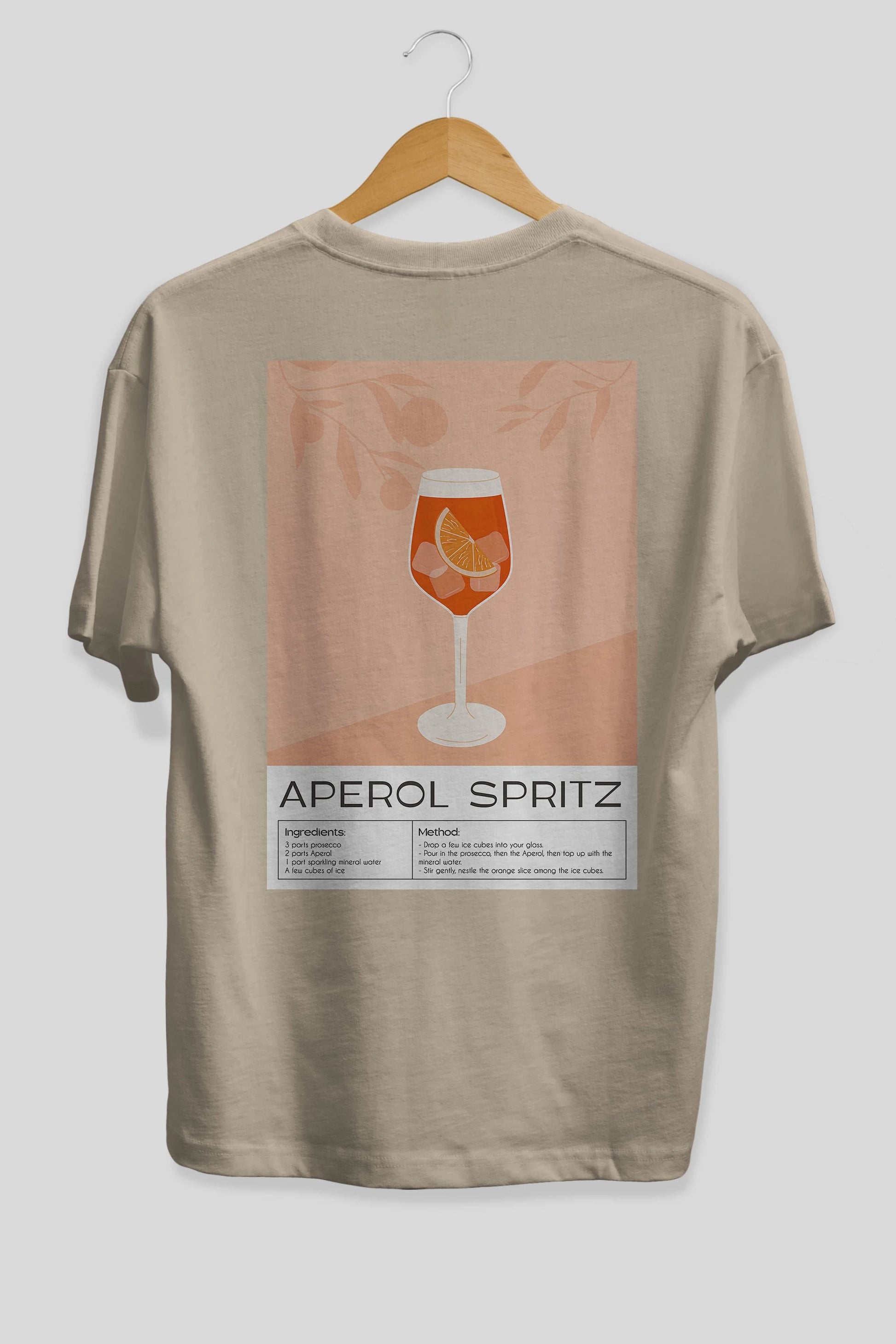 Aperol Spritz 7 Arka Baskılı Oversize t-shirt Erkek Kadın Unisex %100 Pamuk Bisiklet Yaka tişort