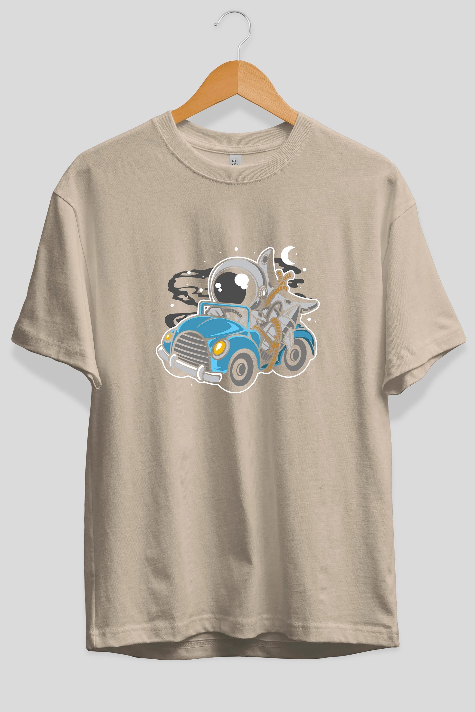 Astronaut Journey Ön Baskılı Oversize t-shirt Erkek Kadın Unisex