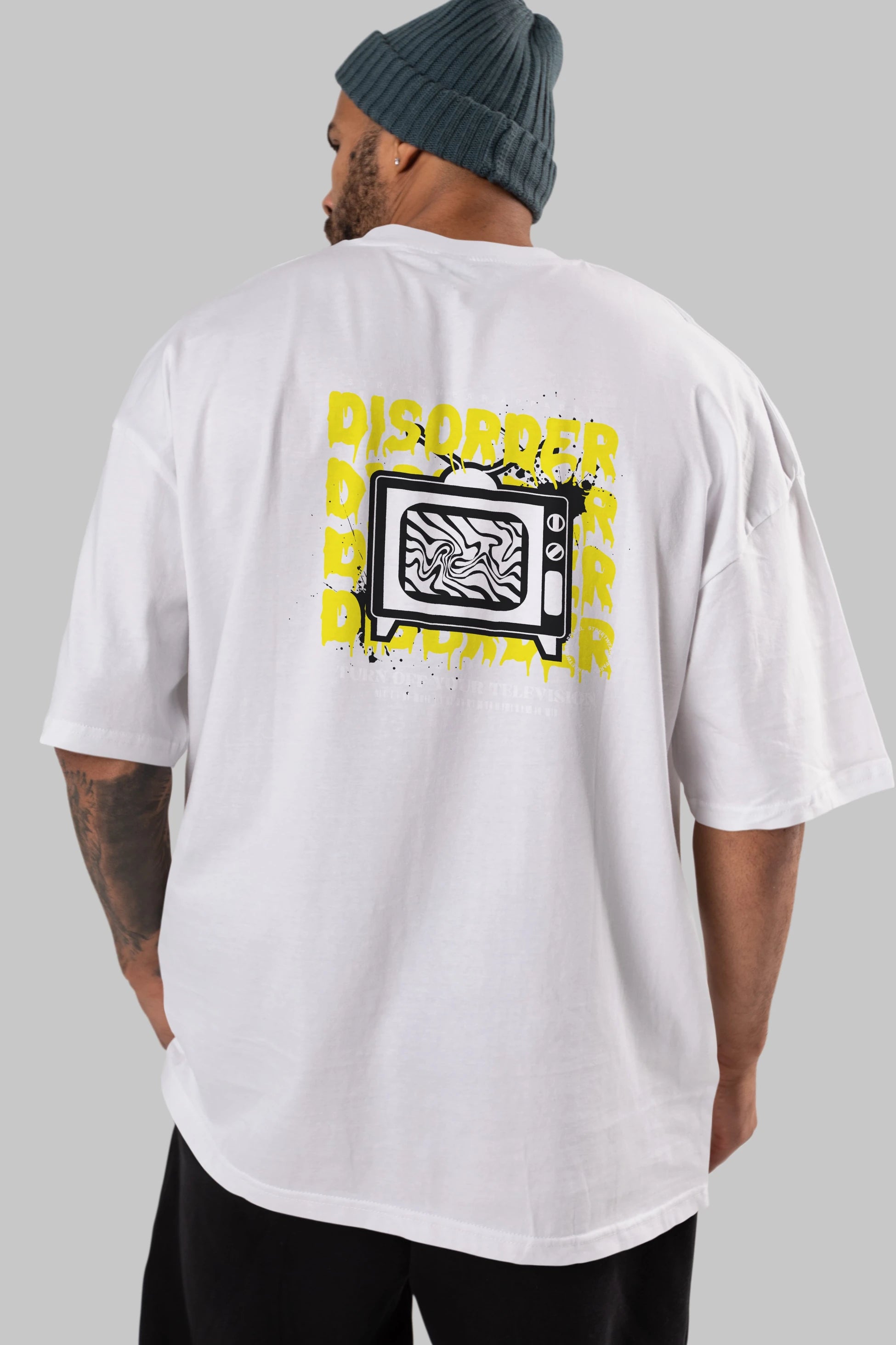Disorder Streetwear Arka Baskılı Oversize t-shirt Erkek Kadın Unisex