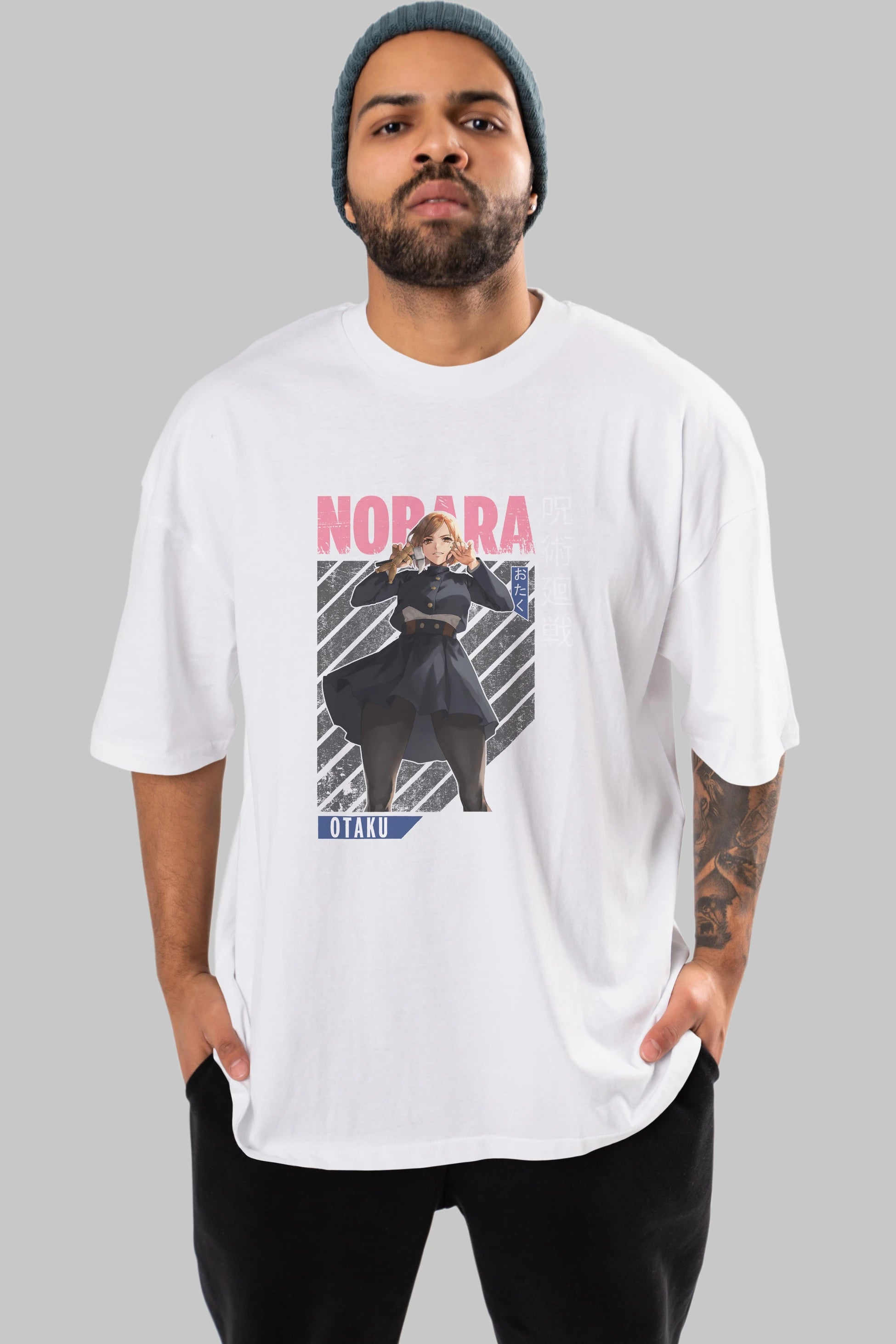 Nobara Kugisaki 4 Anime Ön Baskılı Oversize t-shirt %100 pamuk Erkek Kadın Unisex