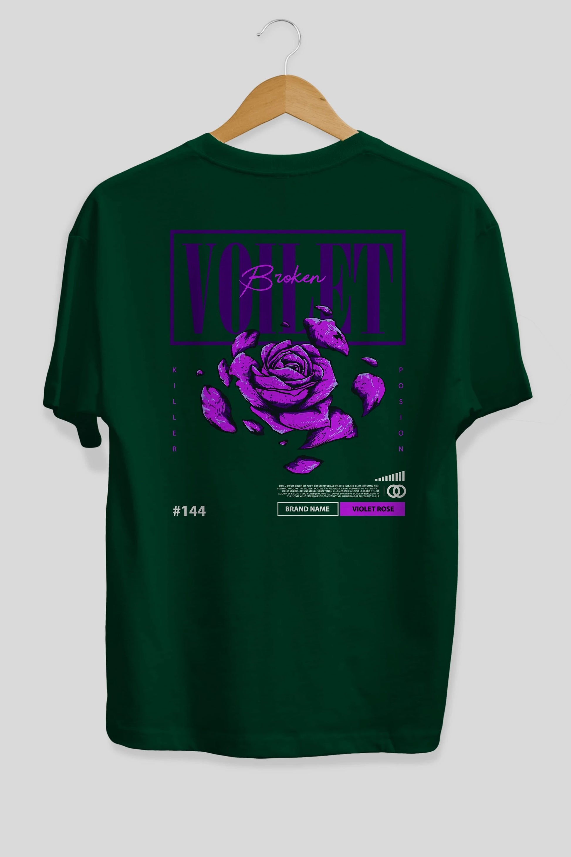 Voilet Broken Arka Baskılı Oversize t-shirt Erkek Kadın Unisex