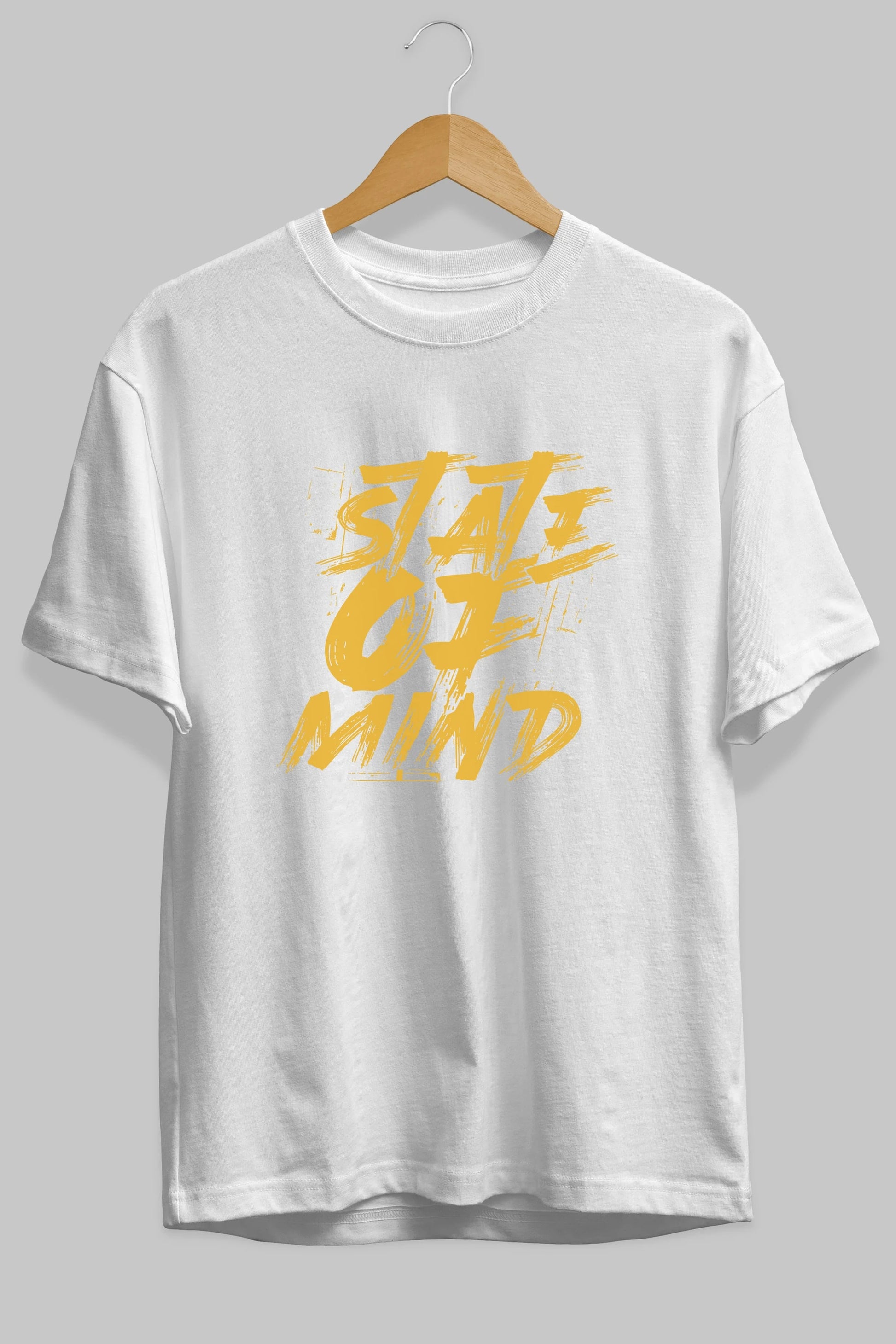 State on Mind Ön Baskılı Oversize t-shirt Erkek Kadın Unisex