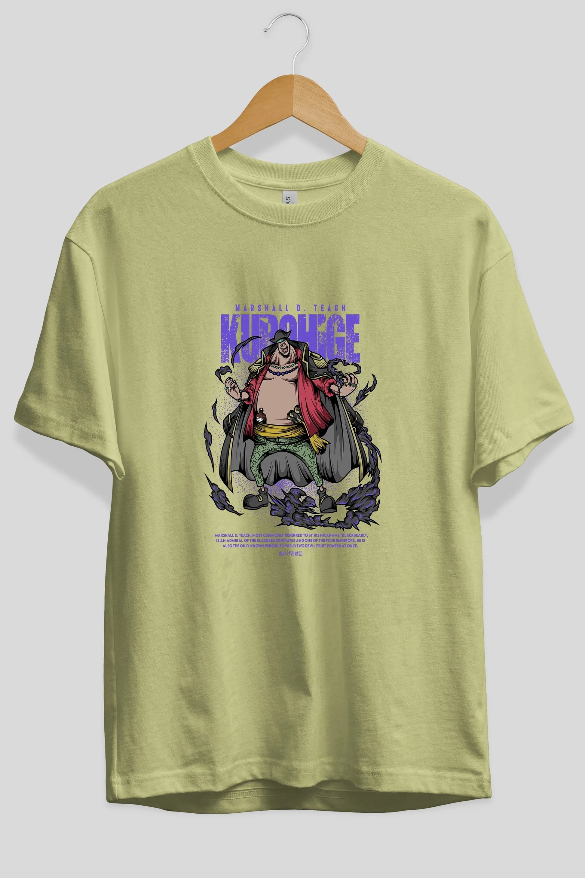 Marshall D. Teach Anime Ön Baskılı Oversize t-shirt %100 pamuk Erkek Kadın Unisex