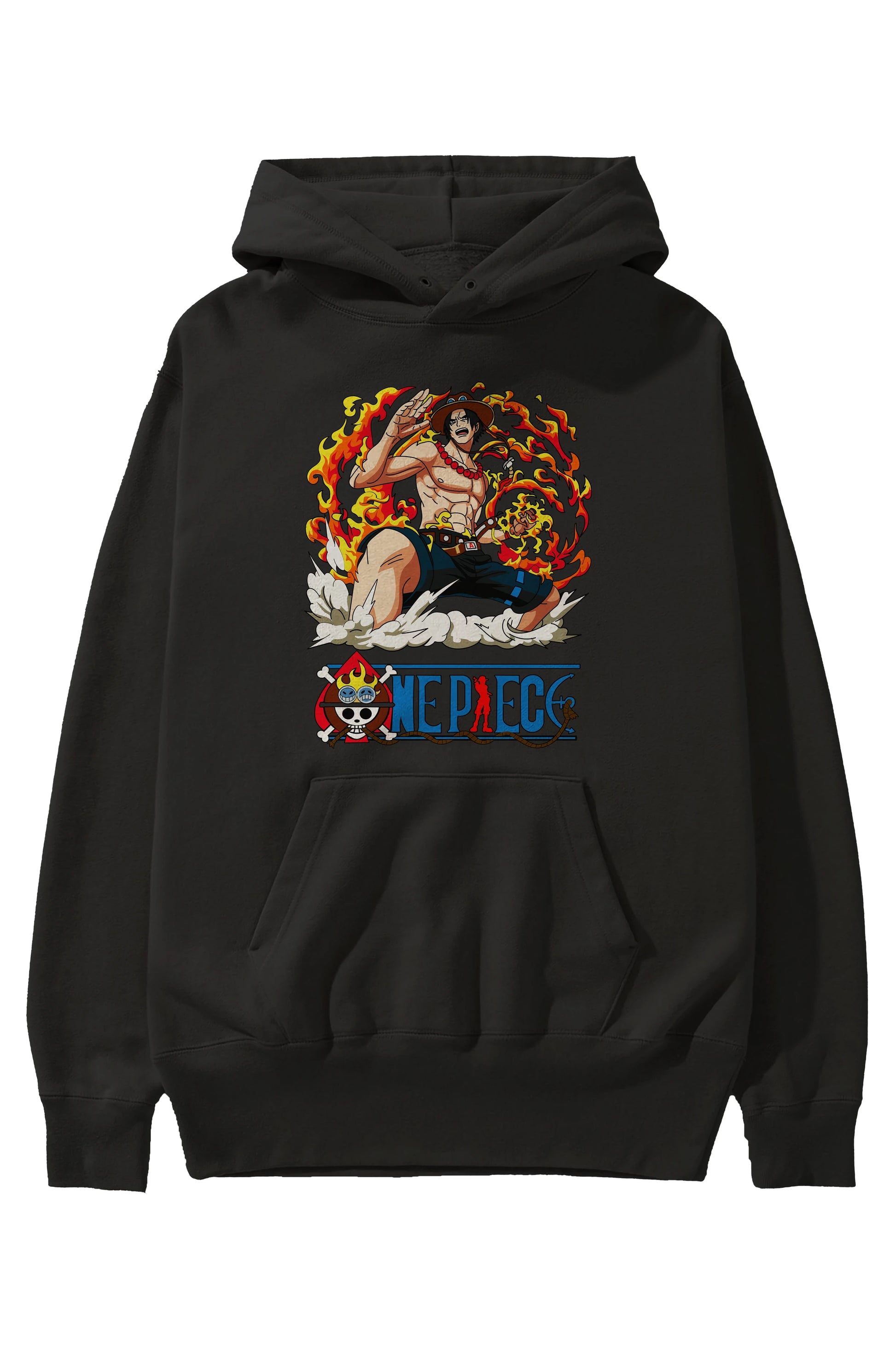 One Piece Anime Ön Baskılı Hoodie Oversize Kapüşonlu Sweatshirt Erkek Kadın Unisex