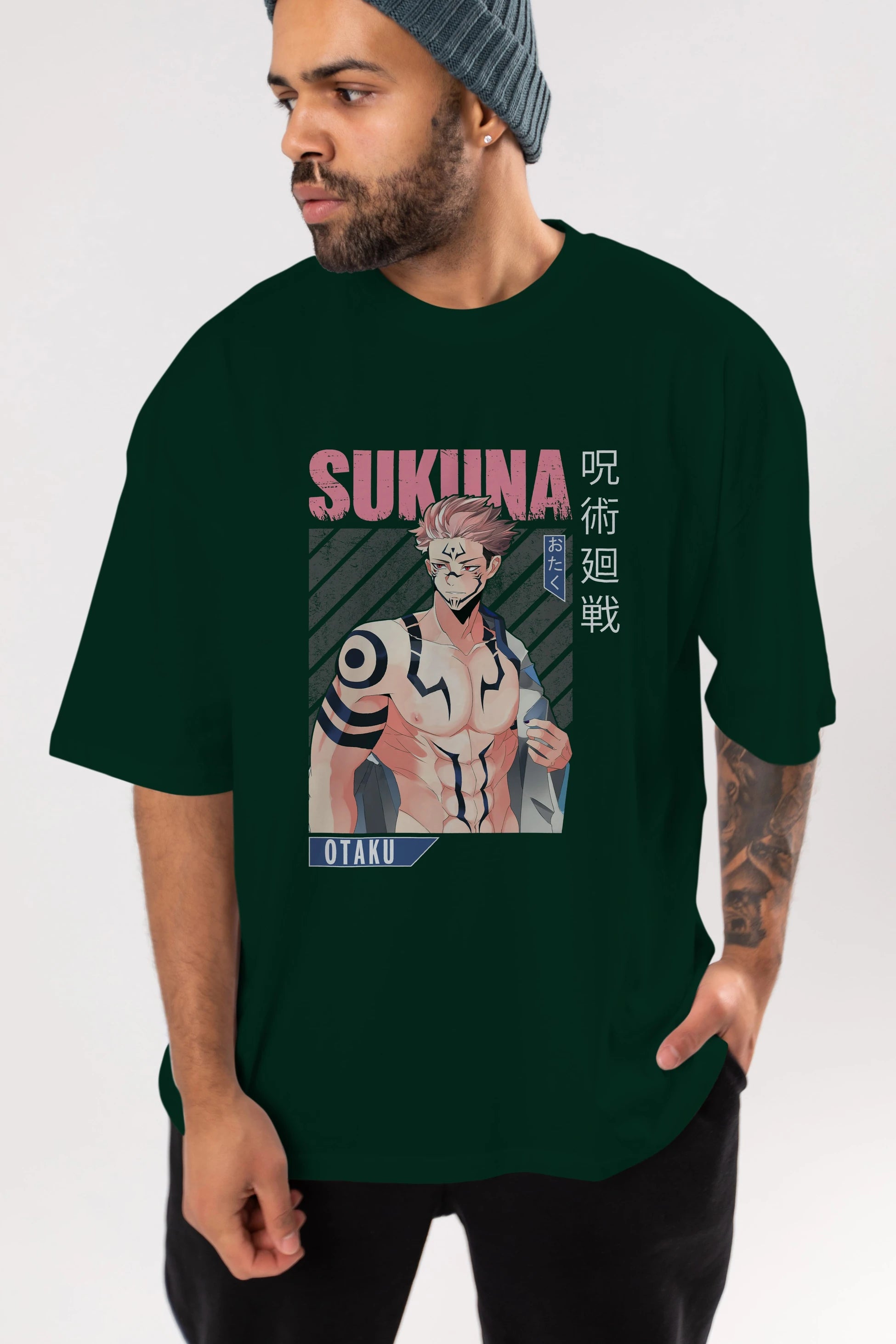 Sukuna Ryoumen 1 Anime Ön Baskılı Oversize t-shirt %100 pamuk Erkek Kadın Unisex