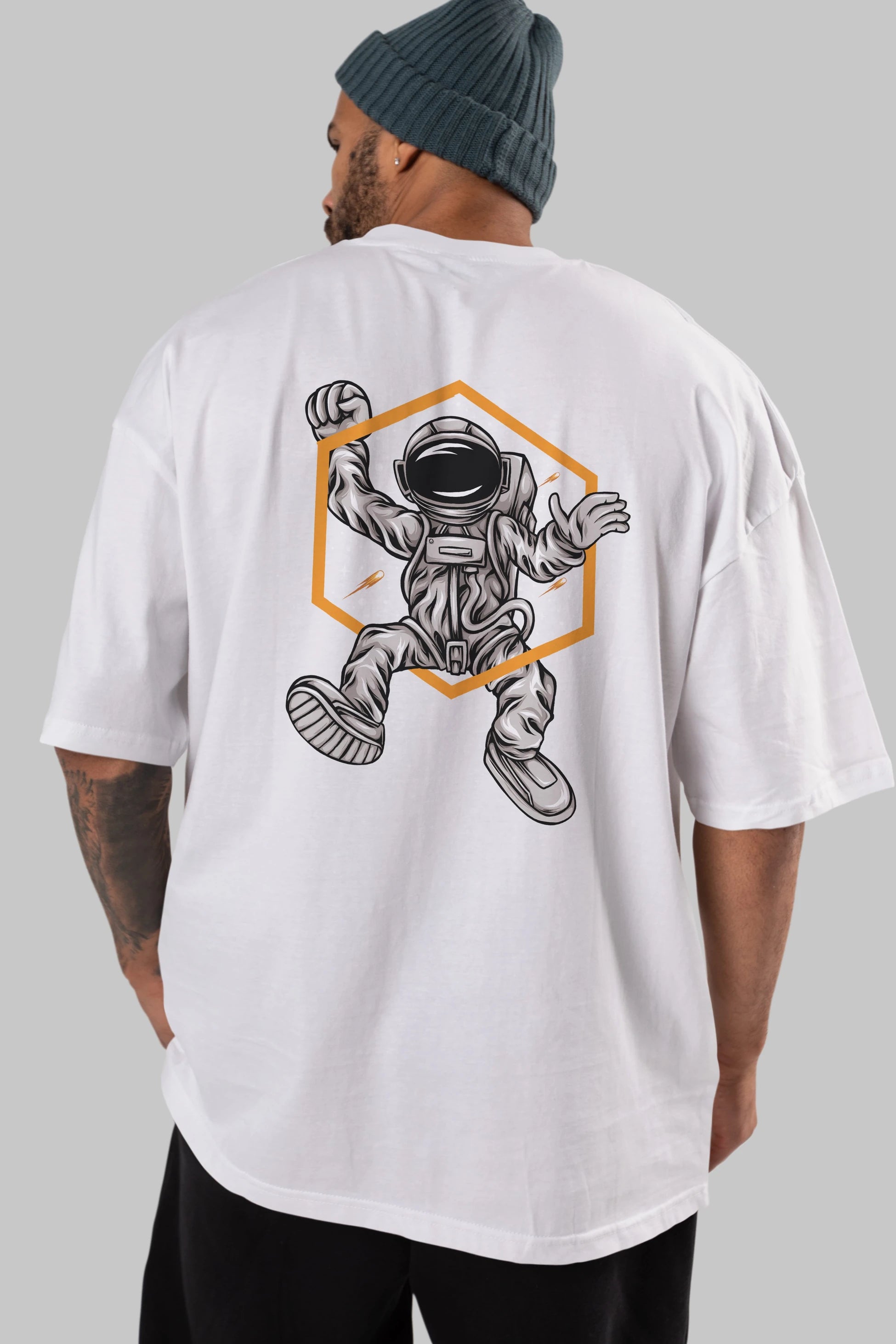 Astrofun Arka Baskılı Oversize t-shirt Erkek Kadın Unisex