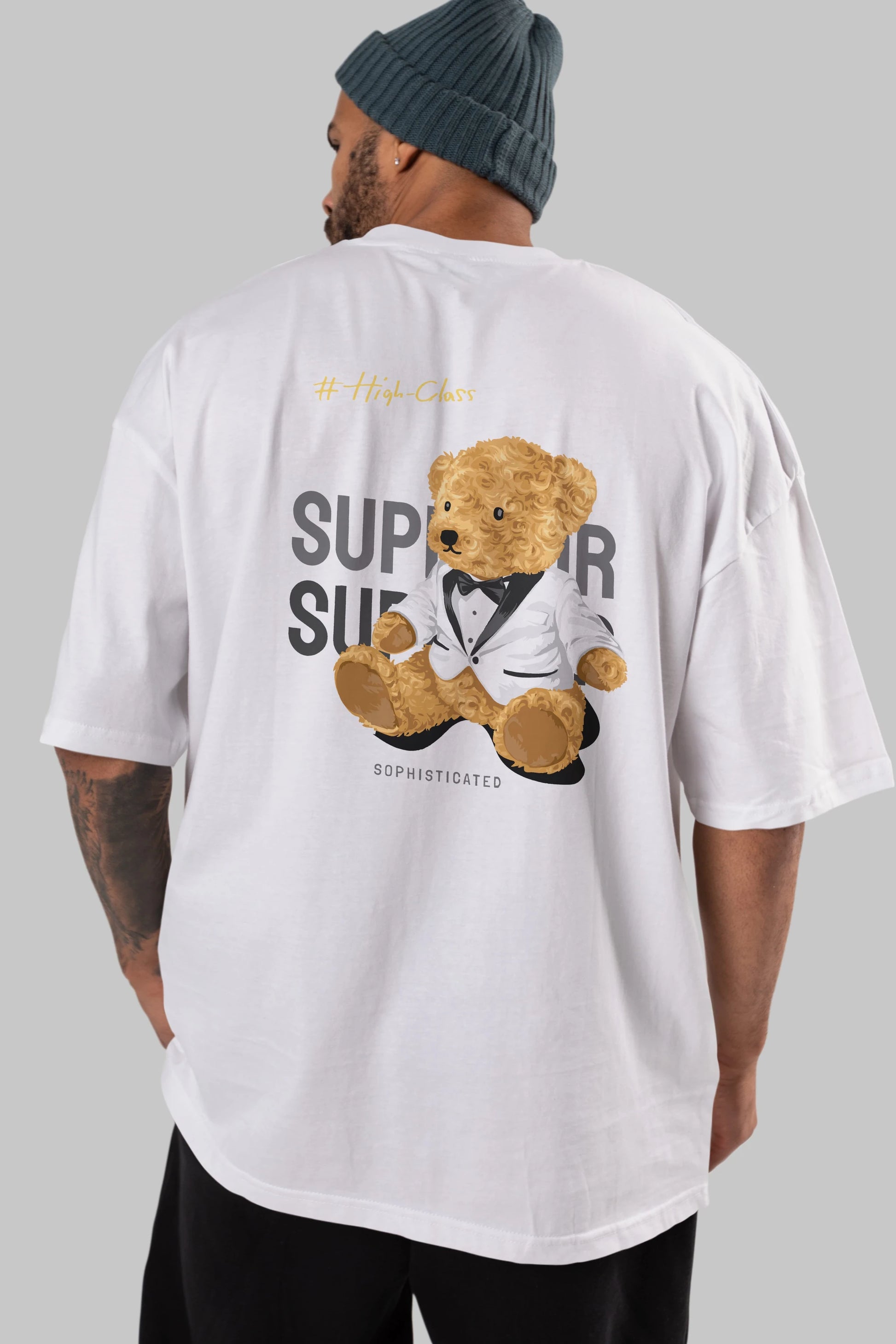 Teddy Bear Superior Arka Baskılı Oversize t-shirt Erkek Kadın Unisex %100 Pamuk
