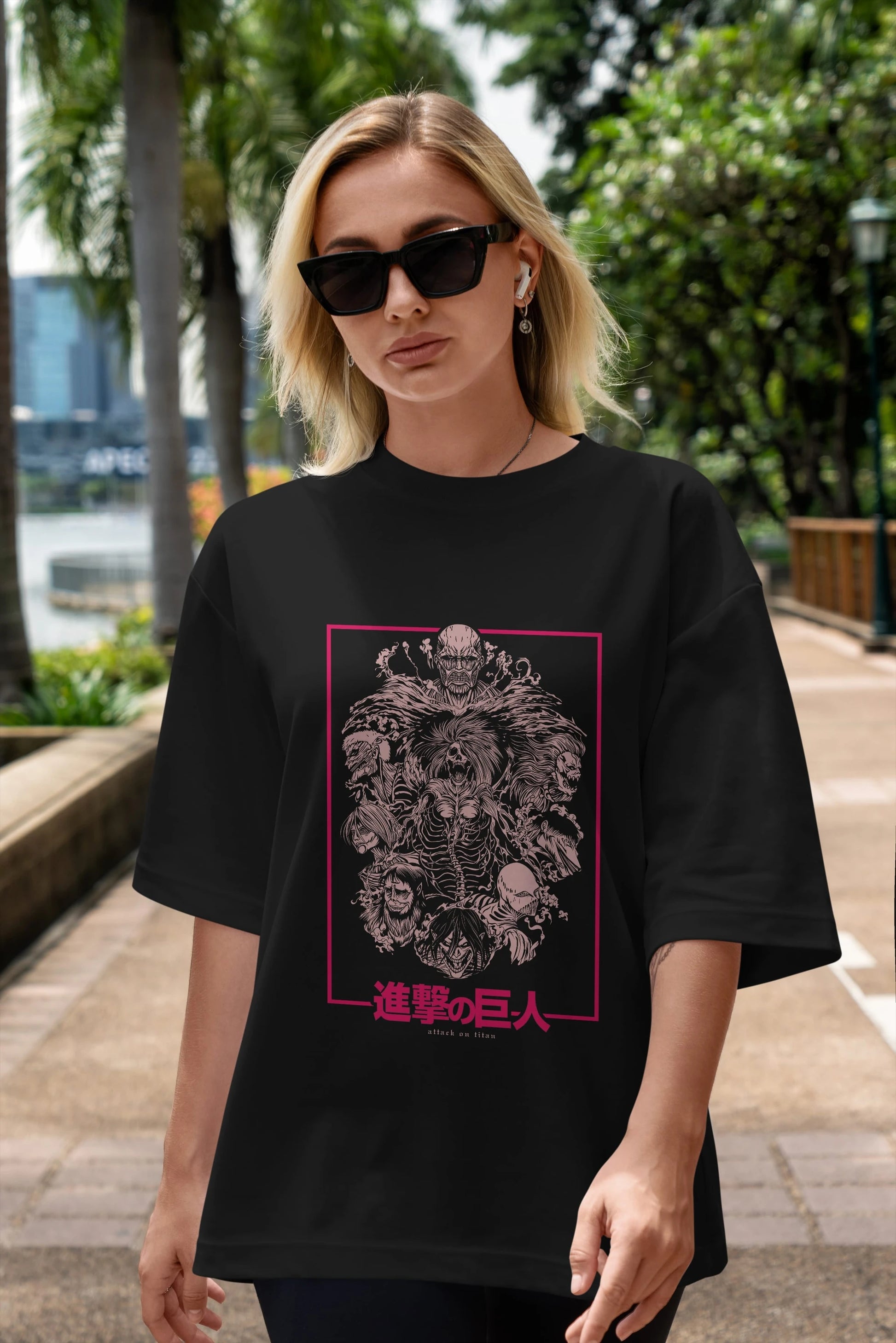 ATTACK ON TITANS Anime Ön Baskılı Oversize t-shirt %100 pamuk Erkek Kadın Unisex
