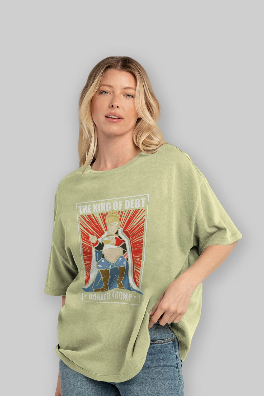 Trump King Ön Baskılı Oversize t-shirt Erkek Kadın Unisex %100 Pamuk tişort