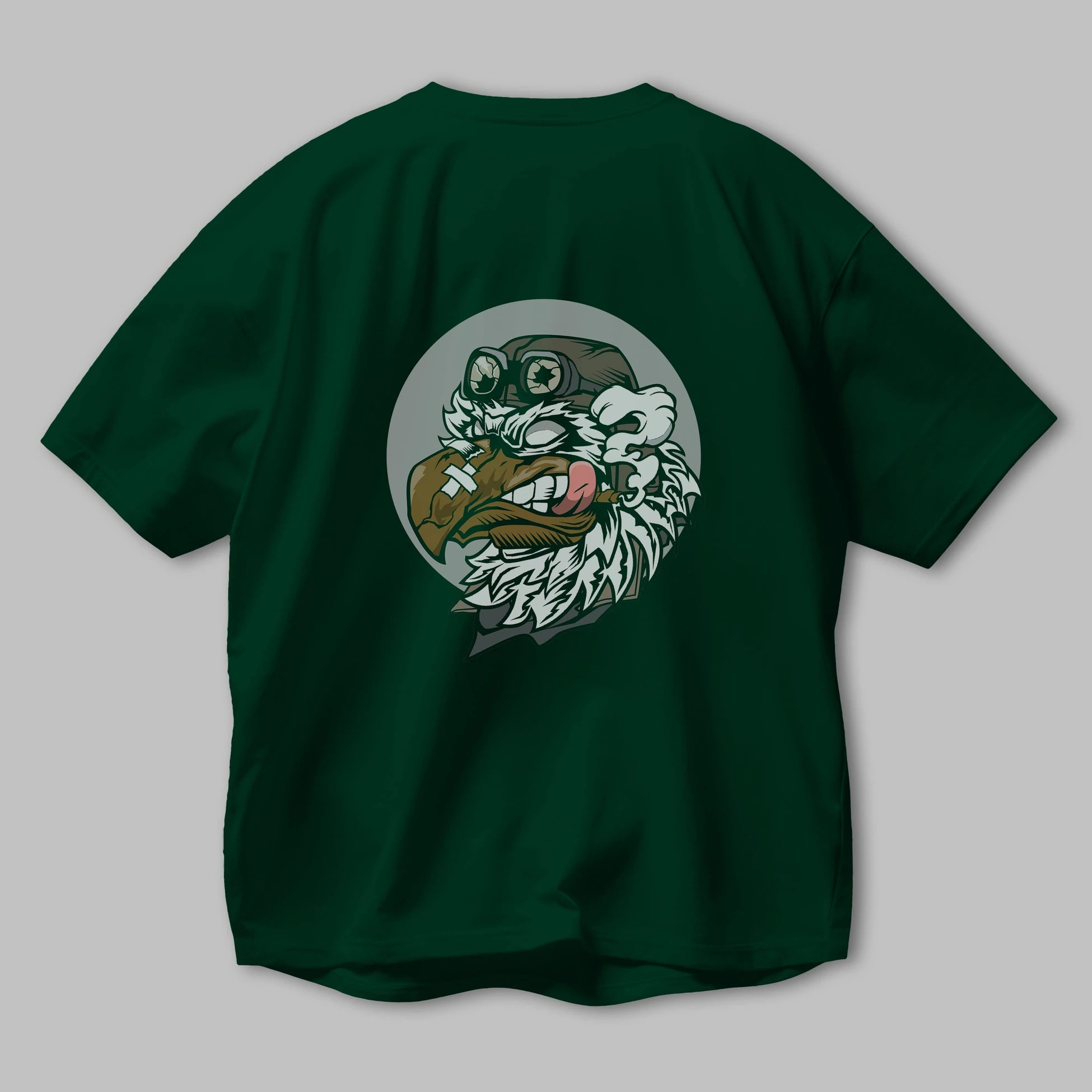 Bird Pilot Arka Baskılı Oversize t-shirt Erkek Kadın Unisex %100 Pamuk tişort