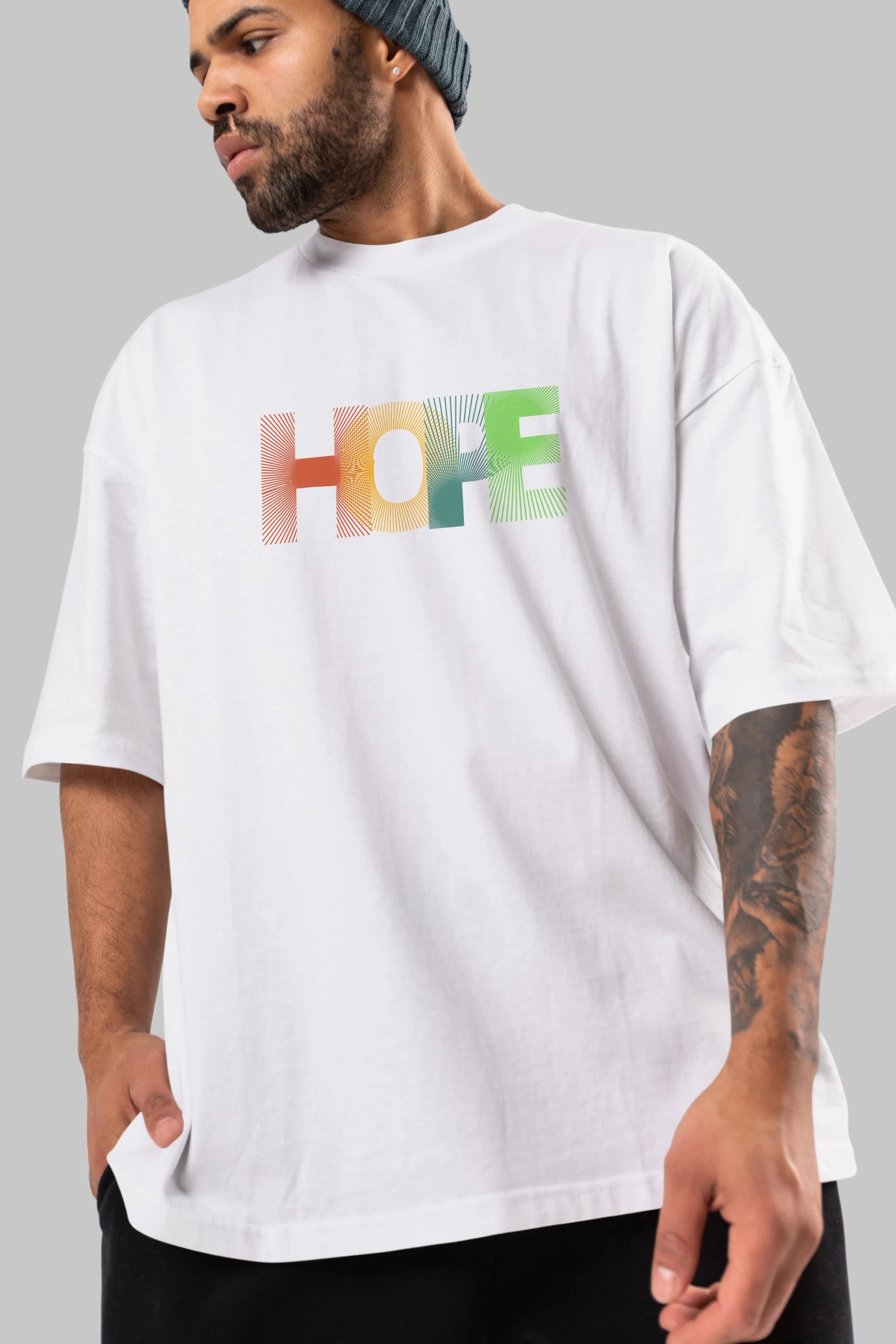 Hope Ön Baskılı Oversize t-shirt Erkek Kadın Unisex