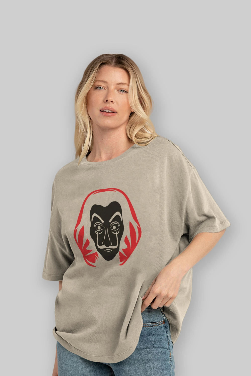 La Casa De Papel (8) Ön Baskılı Oversize t-shirt Erkek Kadın Unisex %100 Pamuk Bisiklet Yaka tişort