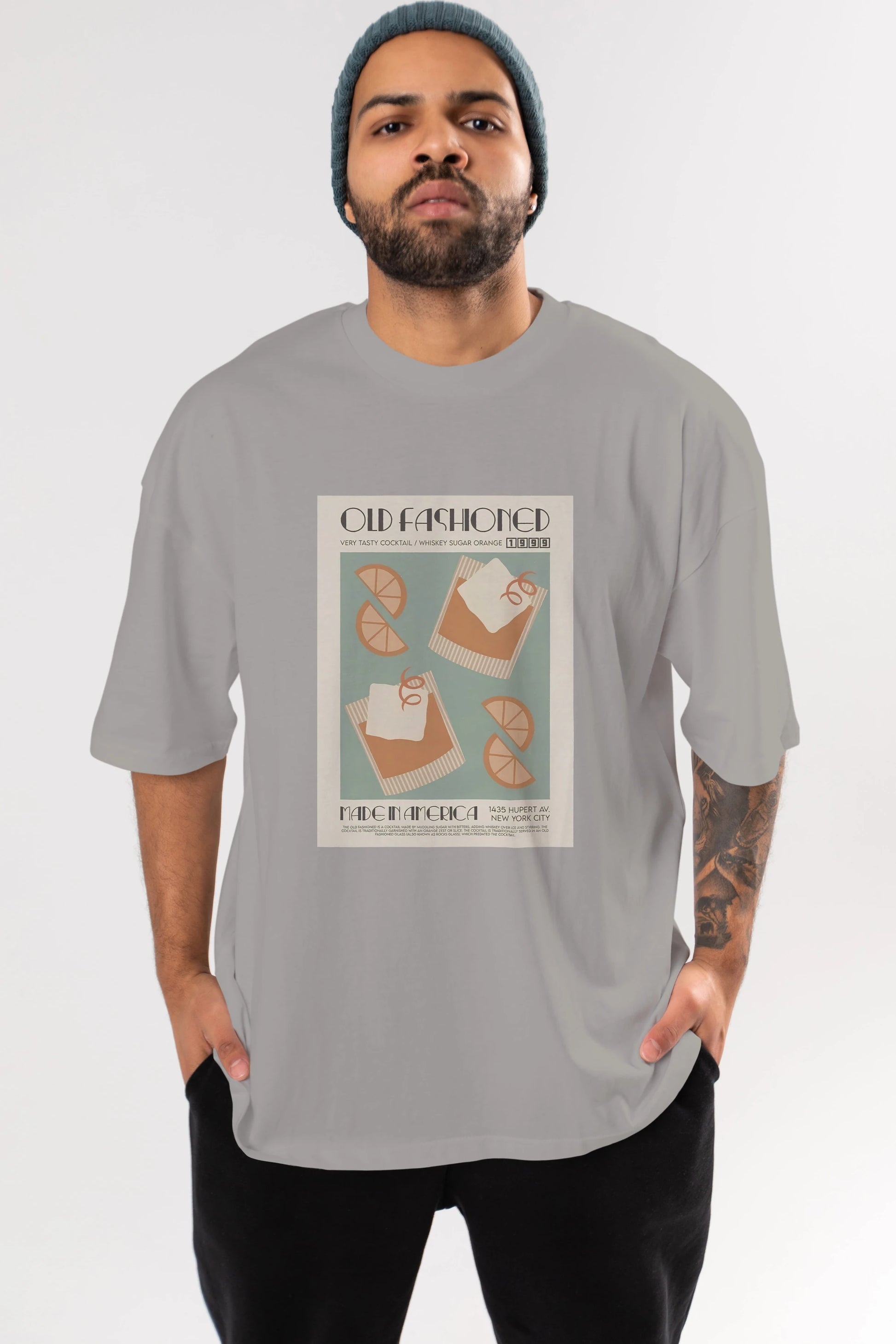 Old Fashioned 2 Ön Baskılı Oversize t-shirt Erkek Kadın Unisex %100 Pamuk Bisiklet Yaka tişort