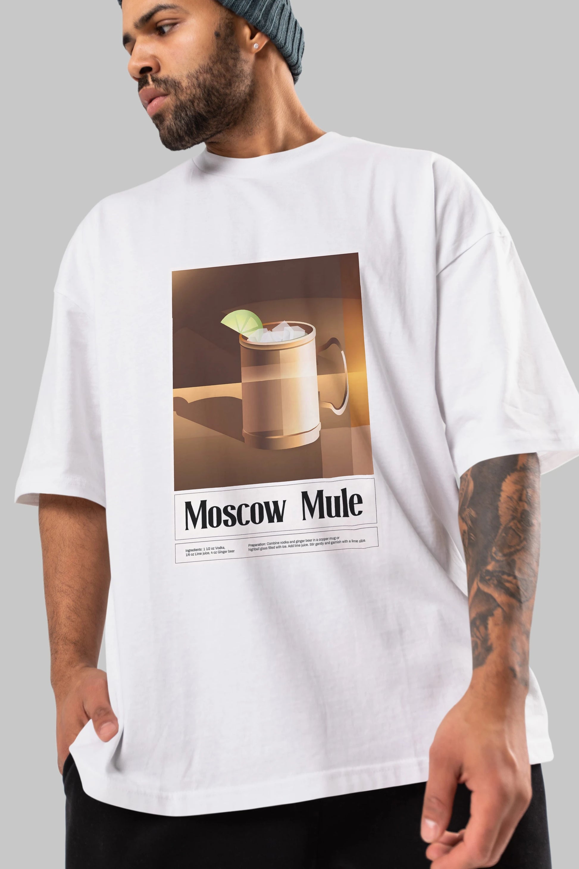 Moscow Mule 3 Ön Baskılı Oversize t-shirt Erkek Kadın Unisex %100 Pamuk Bisiklet Yaka tişort