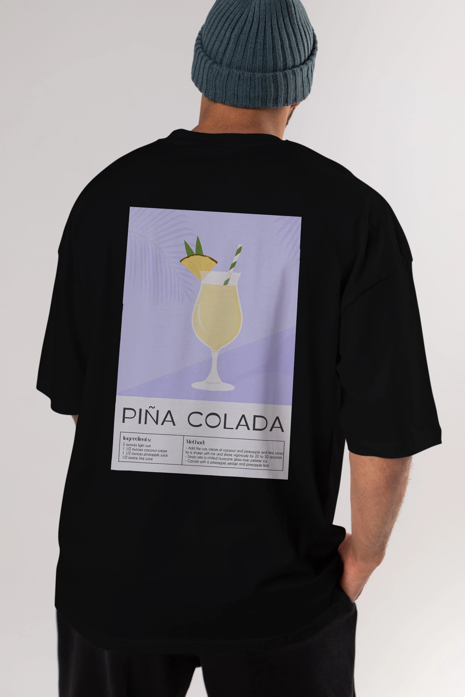 PIna Colada 6 Arka Baskılı Oversize t-shirt Erkek Kadın Unisex %100 Pamuk Bisiklet Yaka tişort