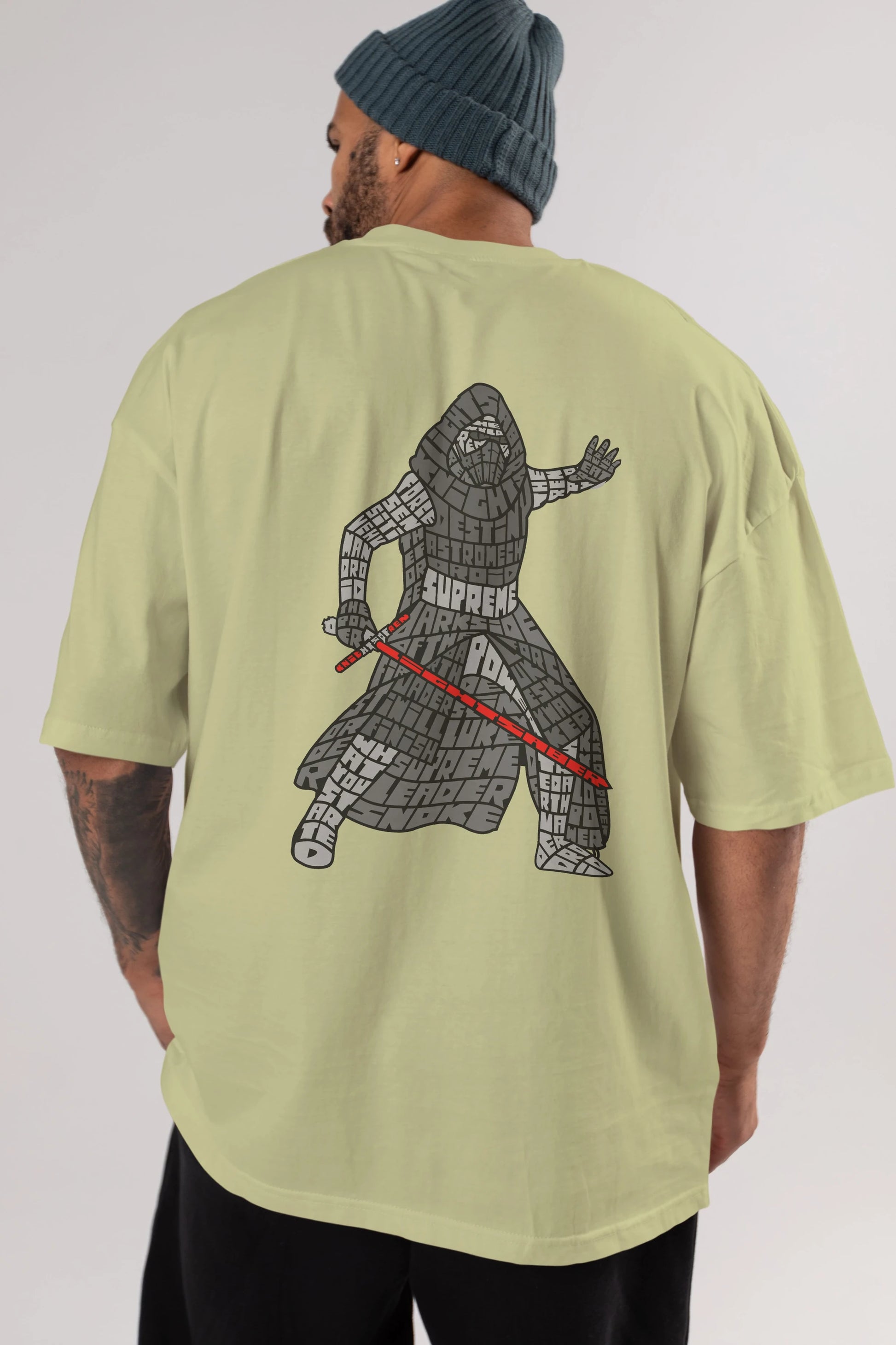 Kylo Arka Baskılı Oversize t-shirt %100 pamuk Erkek Kadın Unisex