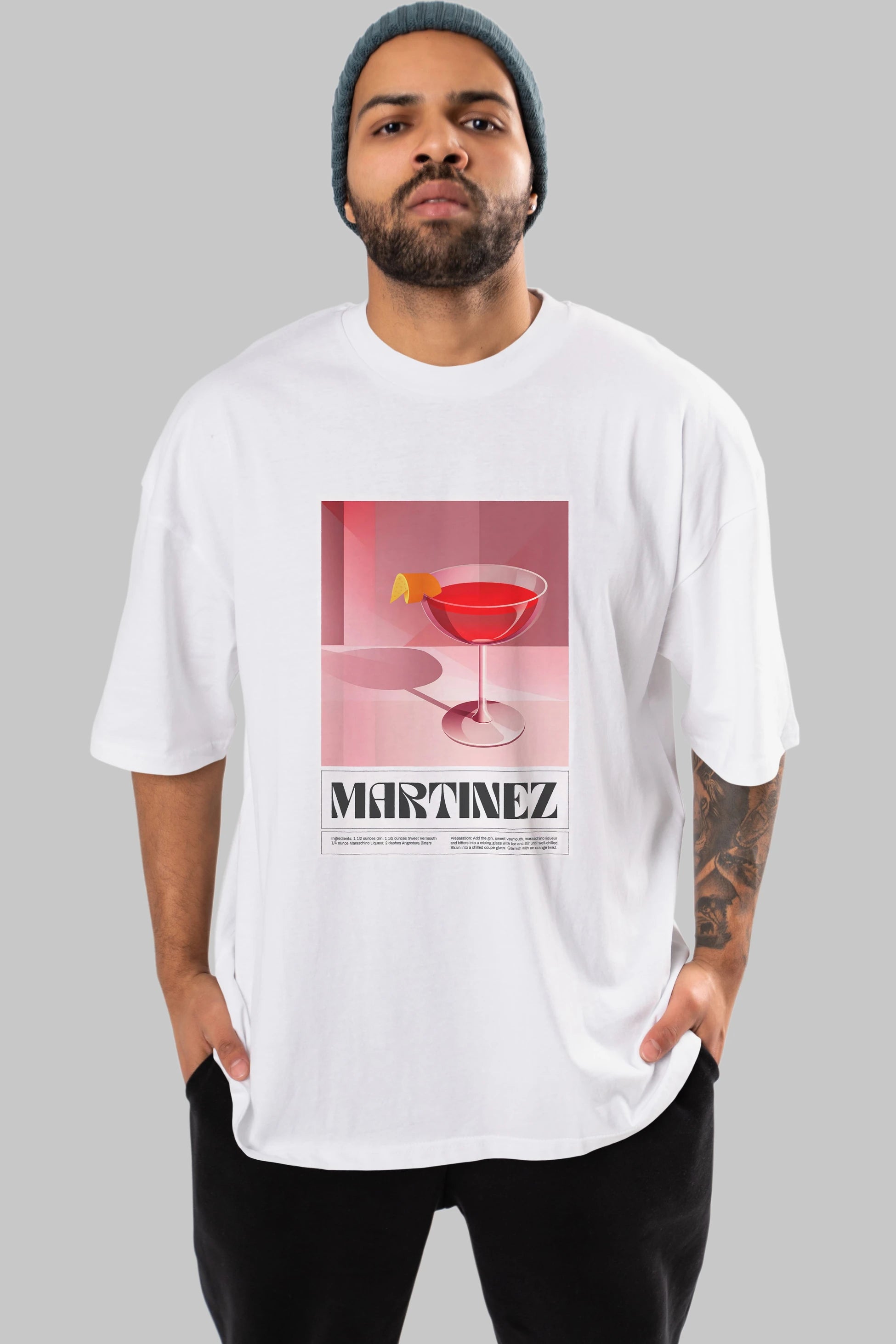 Martinez Ön Baskılı Oversize t-shirt Erkek Kadın Unisex %100 Pamuk Bisiklet Yaka tişort