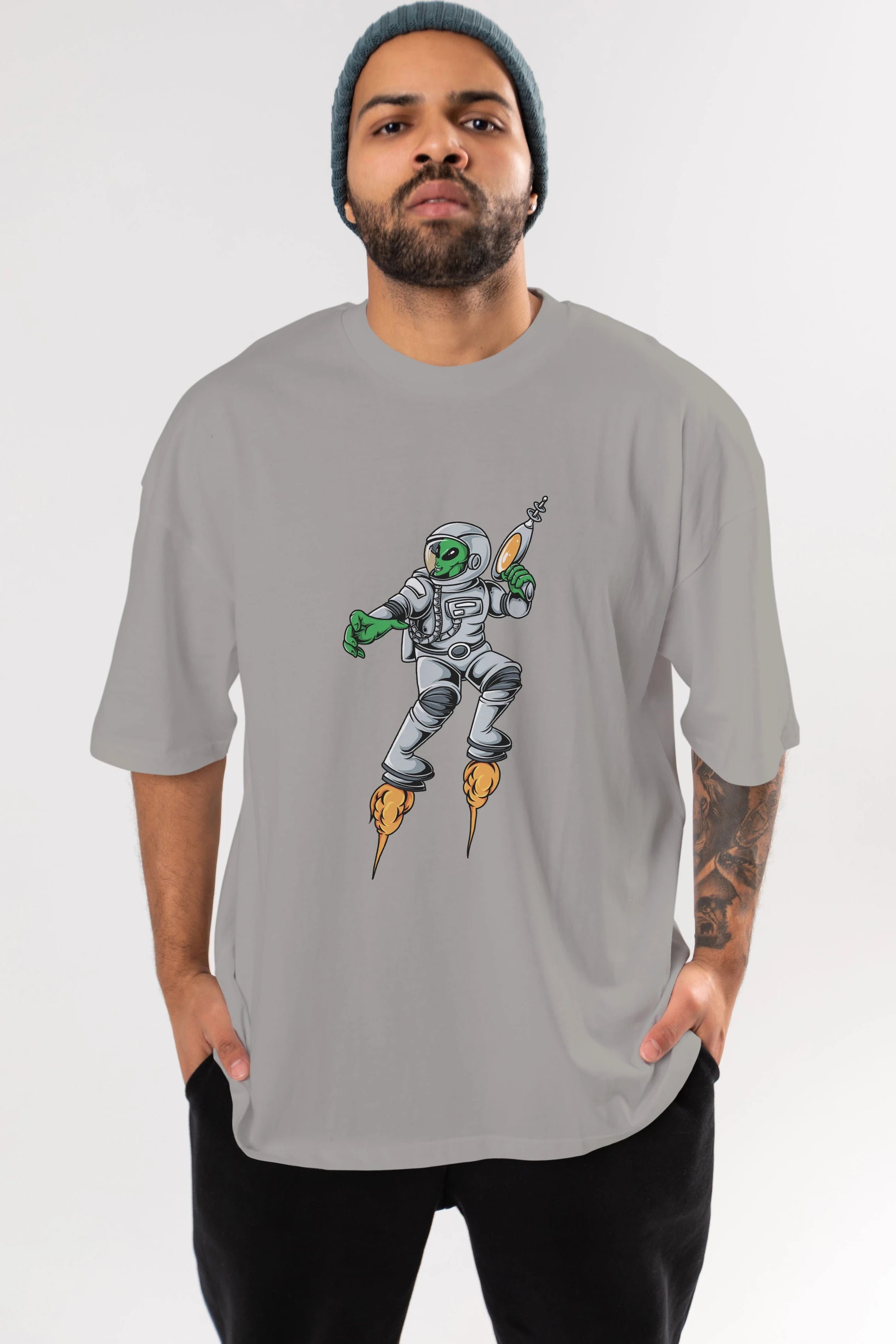 Alien Wars Ön Baskılı Oversize t-shirt Erkek Kadın Unisex