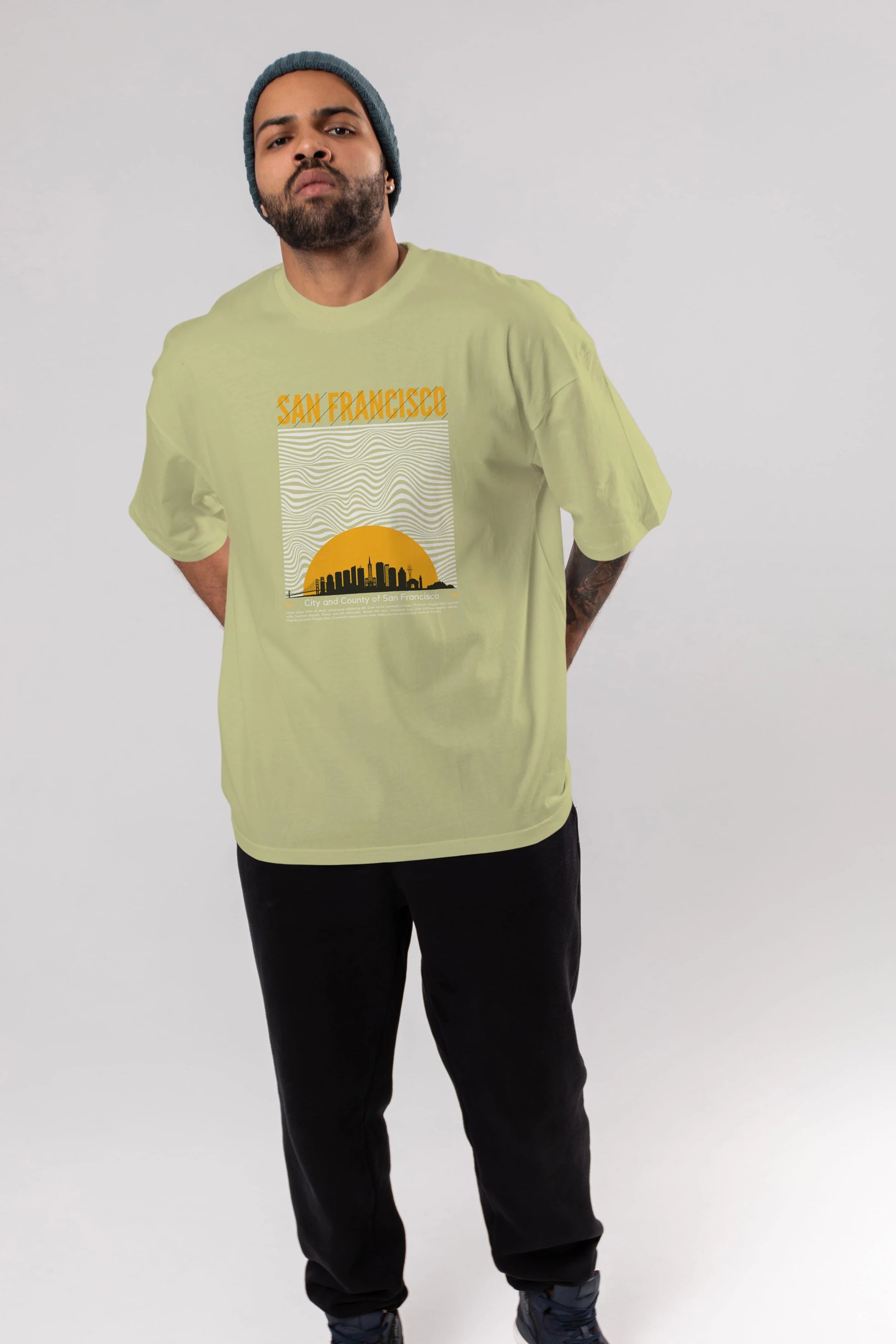 San Francisco Yazılı Ön Baskılı Oversize t-shirt Erkek Kadın Unisex