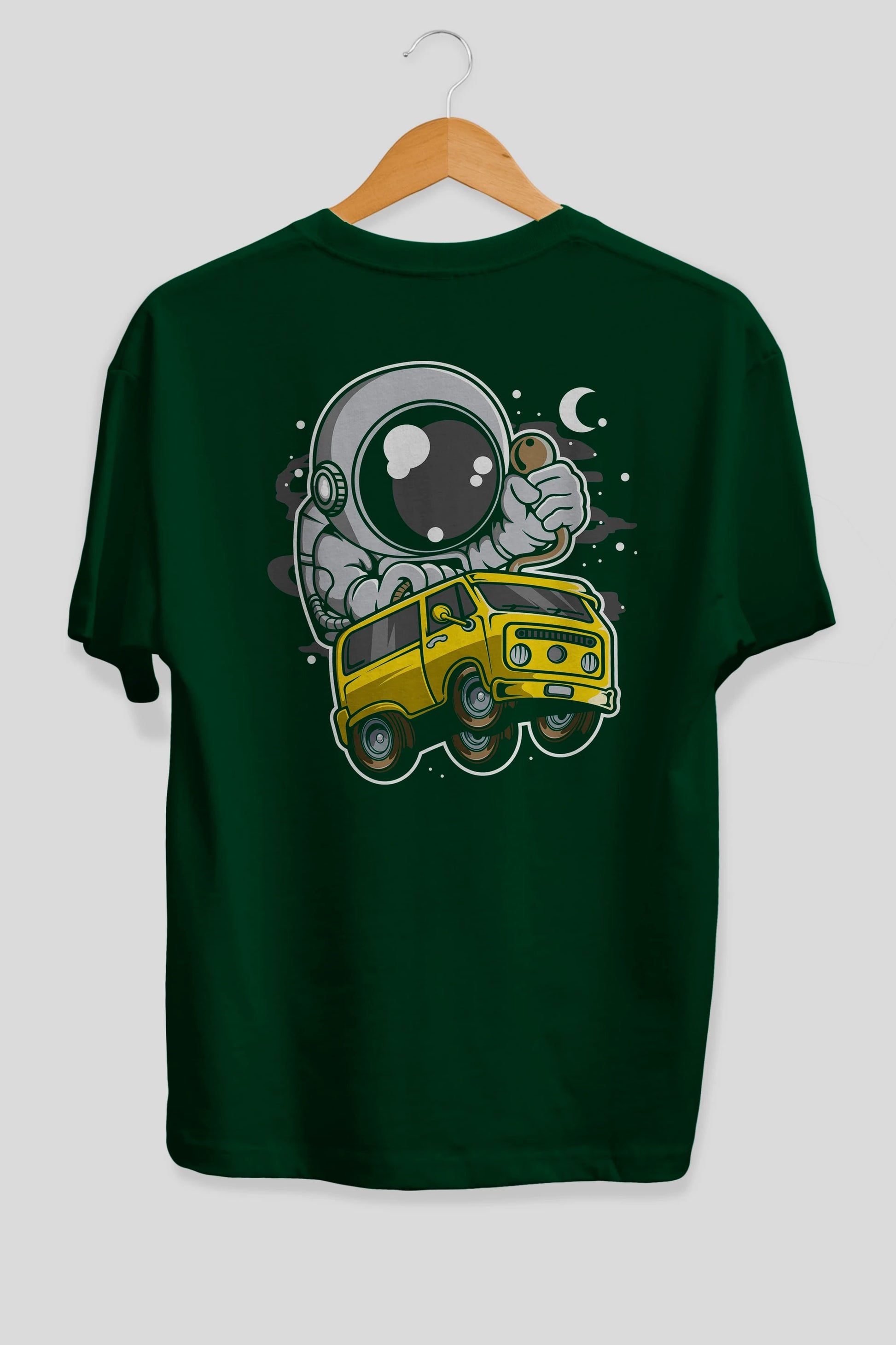 Astronaut Car Racer Arka Baskılı Oversize t-shirt Erkek Kadın Unisex