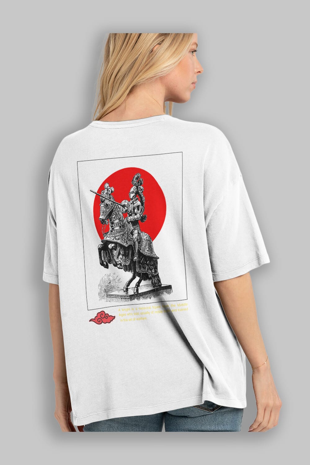 Japan Streetwear 2 Arka Baskılı Oversize t-shirt Erkek Kadın Unisex