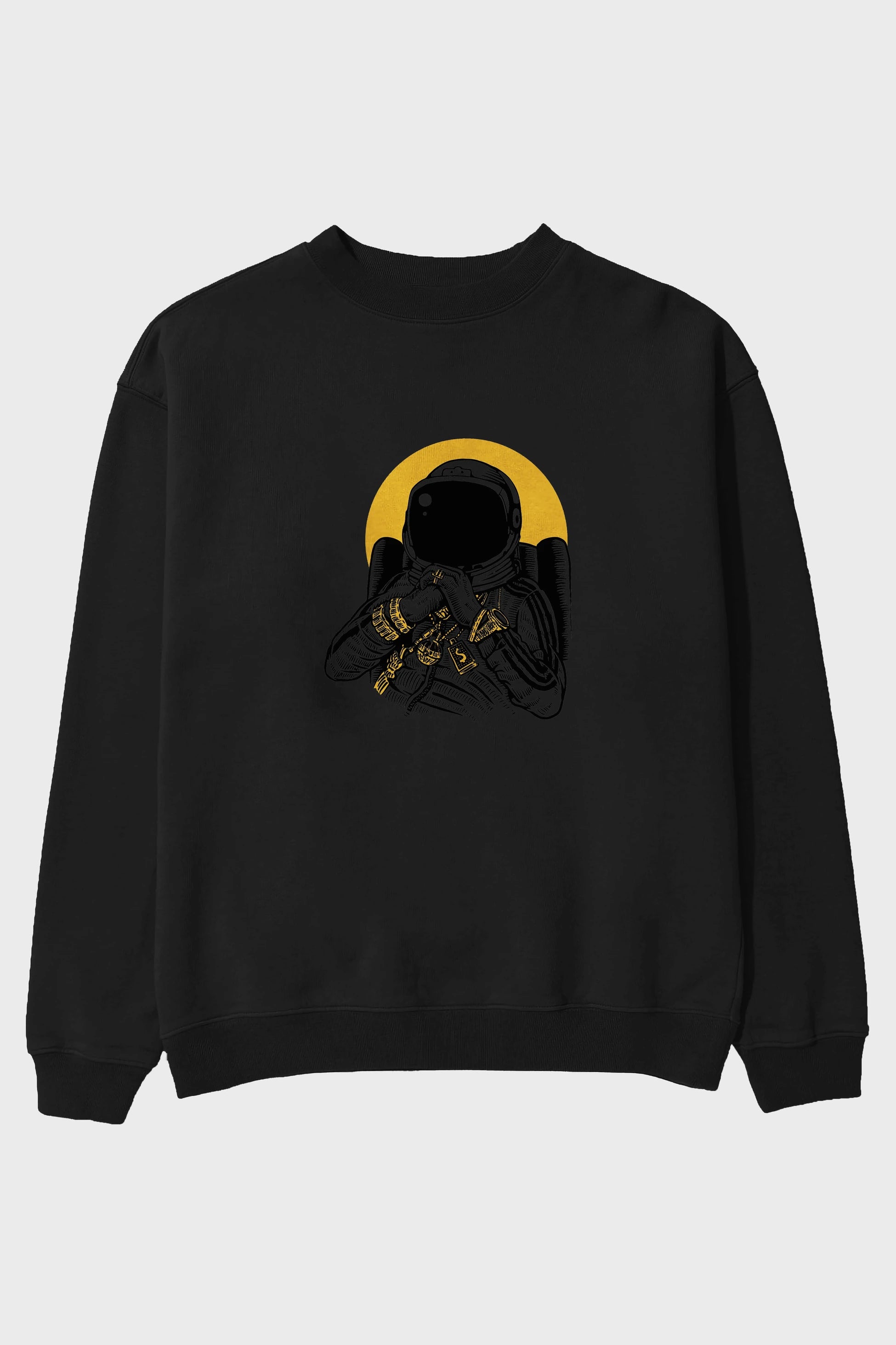 Space Dee Jay Ön Baskılı Oversize Sweatshirt Erkek Kadın Unisex