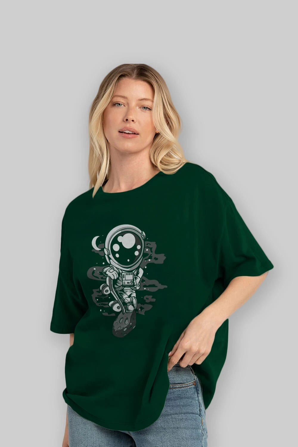 Astronaut Skater Boy Ön Baskılı Oversize t-shirt Erkek Kadın Unisex