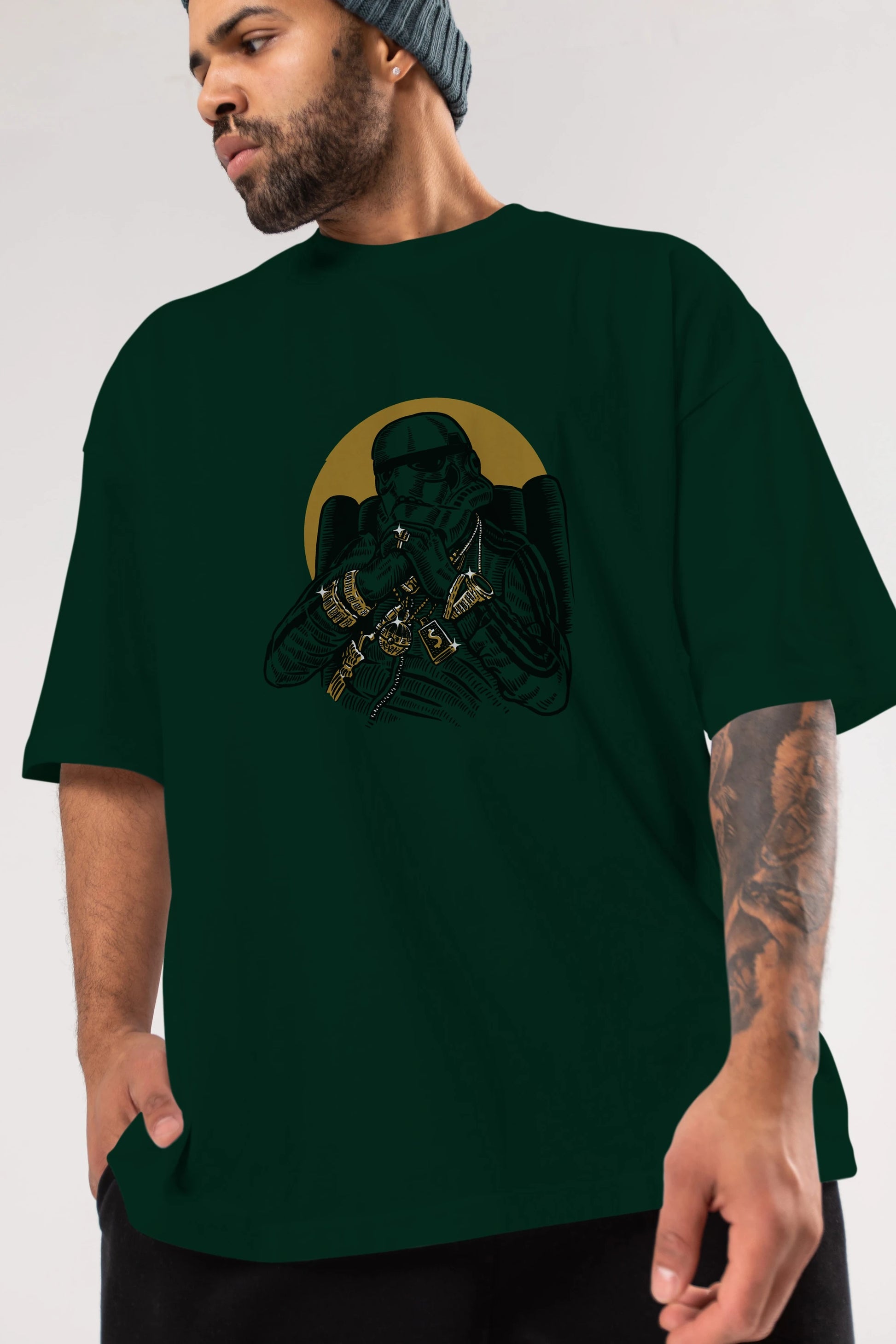 Trooper Dee Jay Ön Baskılı Oversize t-shirt Erkek Kadın Unisex %100 Pamuk tişort
