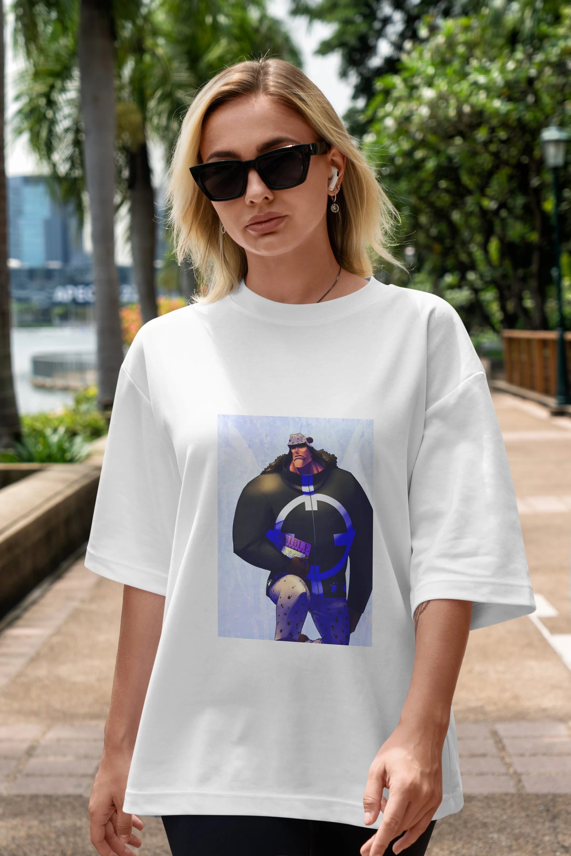 Bartholomew Kuma Anime Ön Baskılı Oversize t-shirt Erkek Kadın Unisex