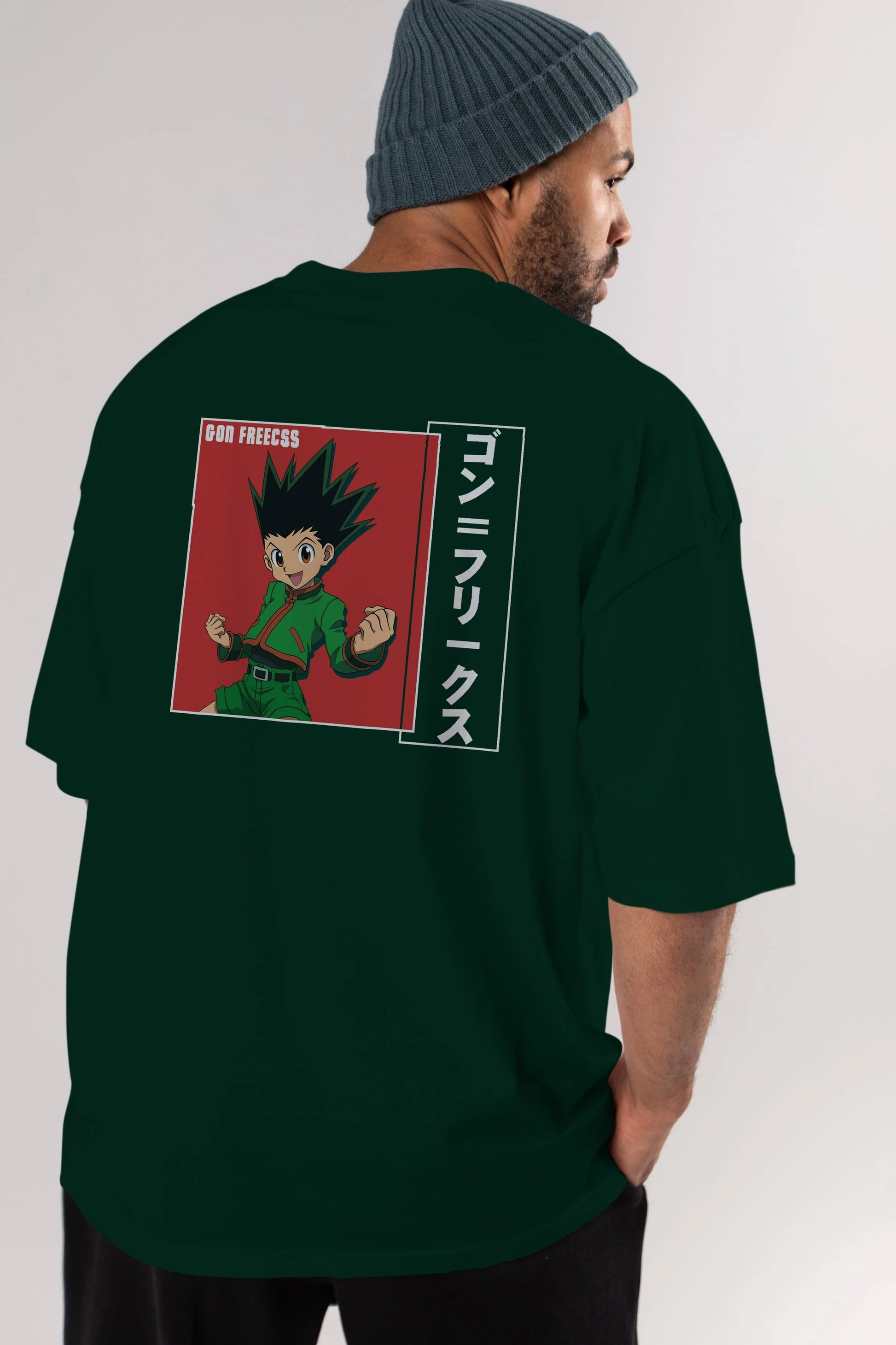 Gon Freecss HUNTER X HUNTER 5 Anime Arka Baskılı Oversize t-shirt Erkek Kadın Unisex
