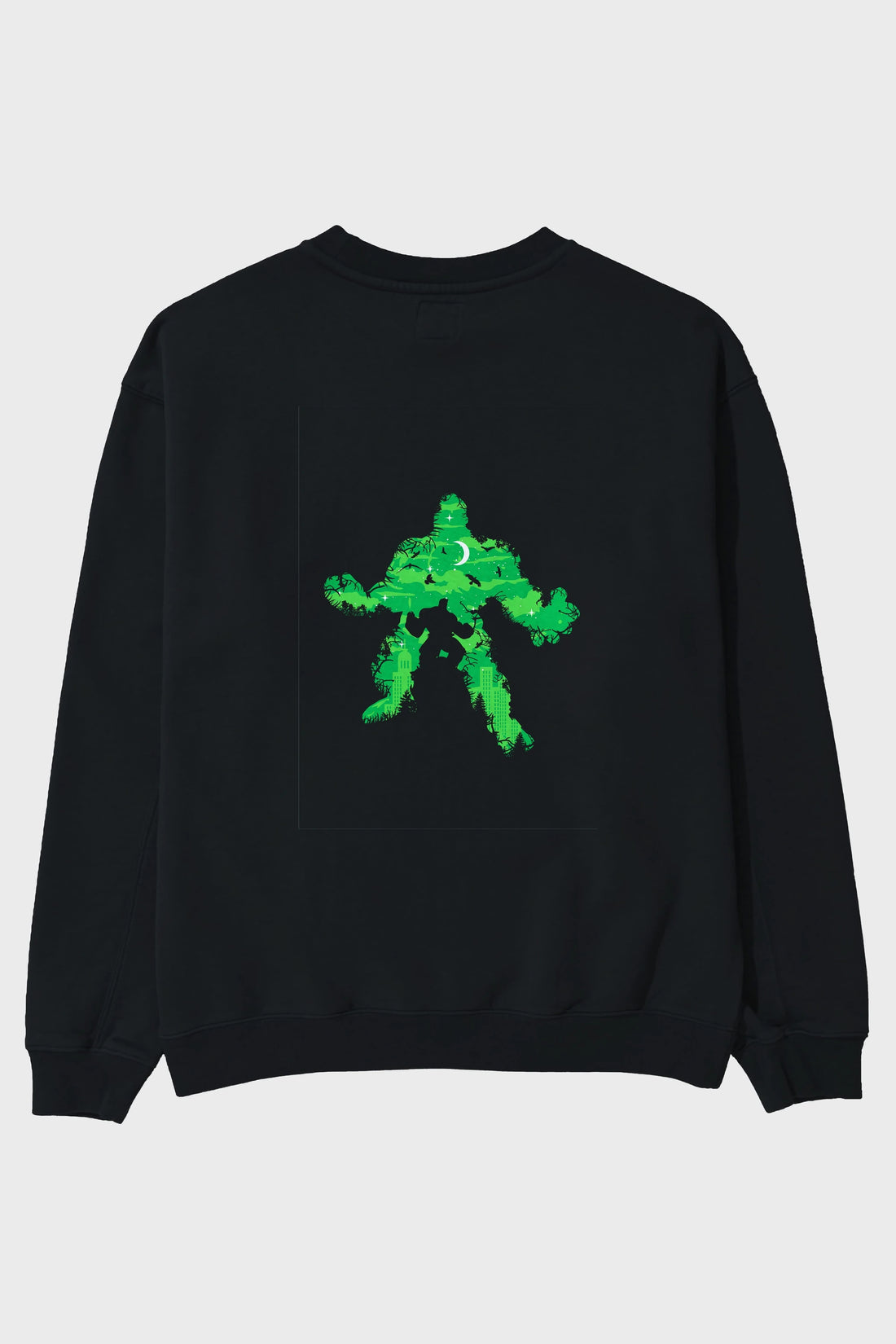 Green Monster Arka Baskılı Oversize Sweatshirt Erkek Kadın Unisex