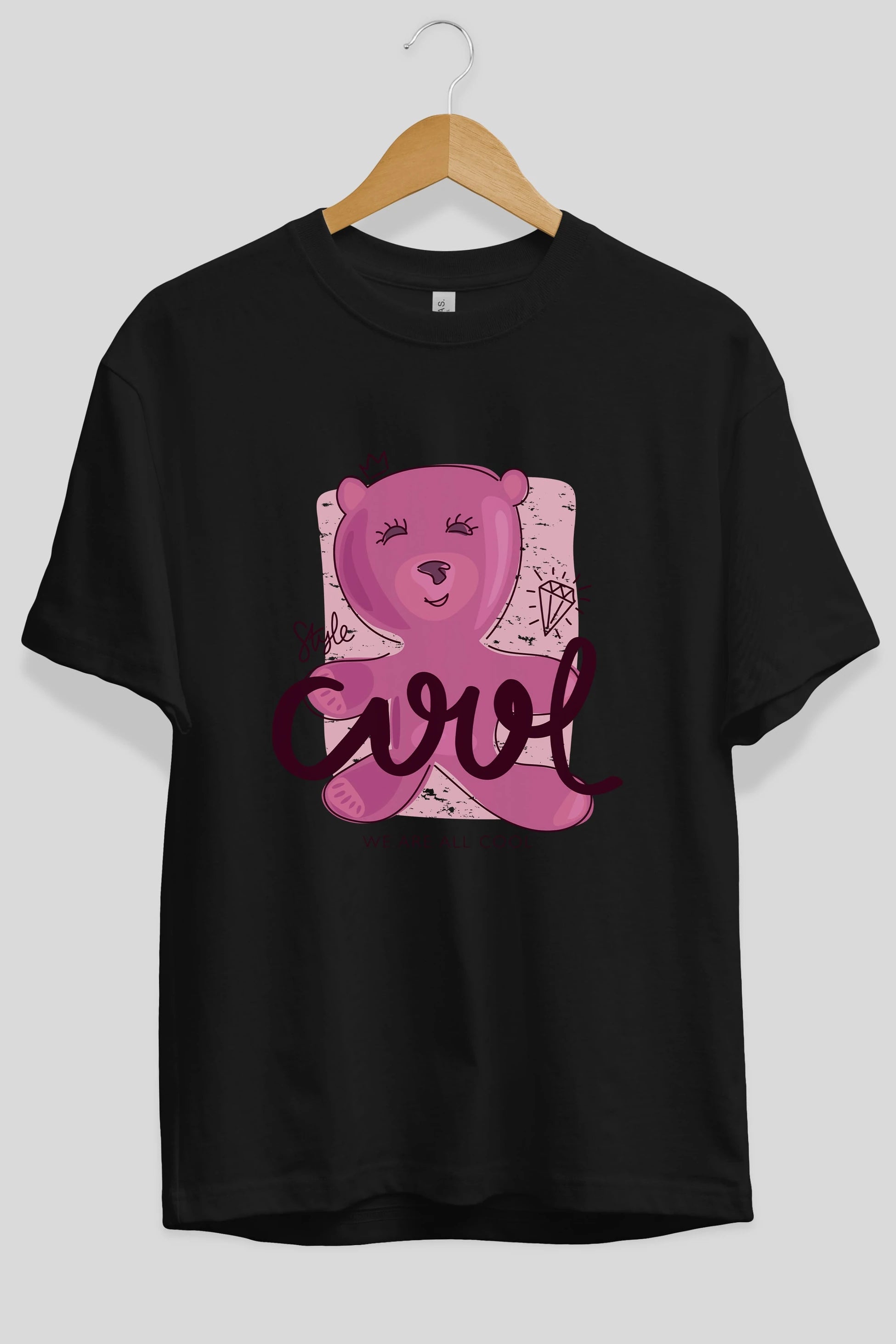 Cool Style Bear Ön Baskılı Oversize t-shirt Erkek Kadın Unisex
