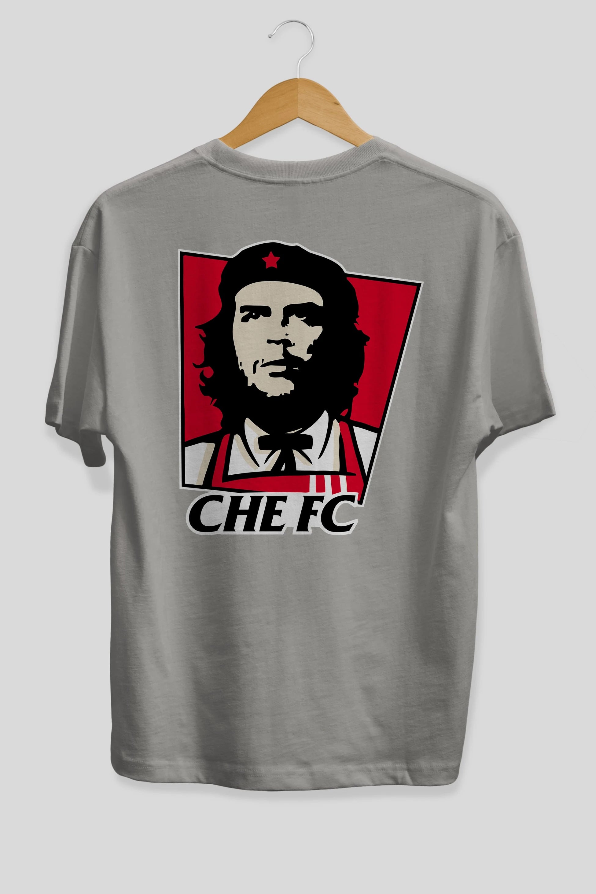 Che FC Arka Baskılı Oversize t-shirt Erkek Kadın Unisex %100 Pamuk Bisiklet Yaka tişort