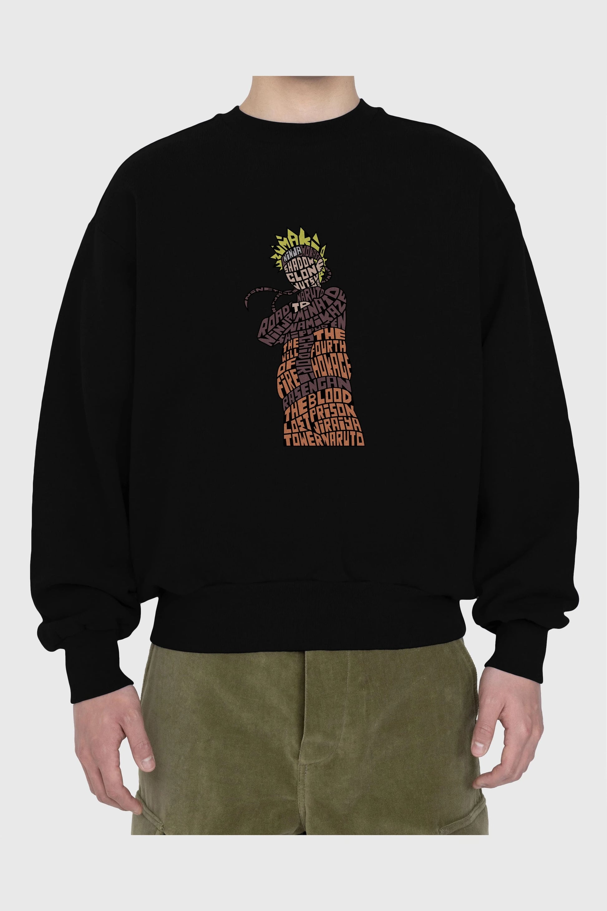 Rasengan Ön Baskılı Oversize Sweatshirt Erkek Kadın Unisex