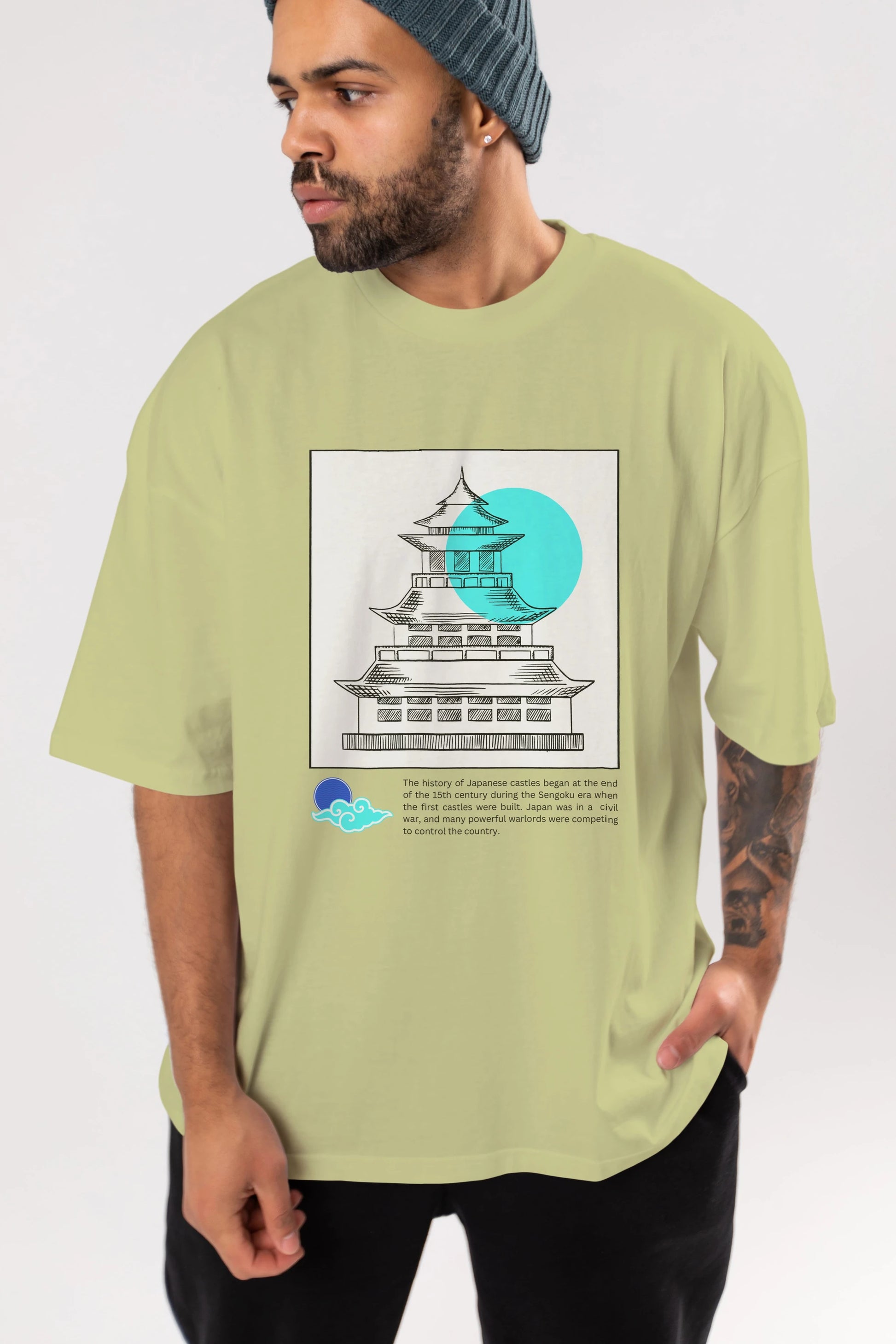 Retro Japanese Ön Baskılı Oversize t-shirt Erkek Kadın Unisex