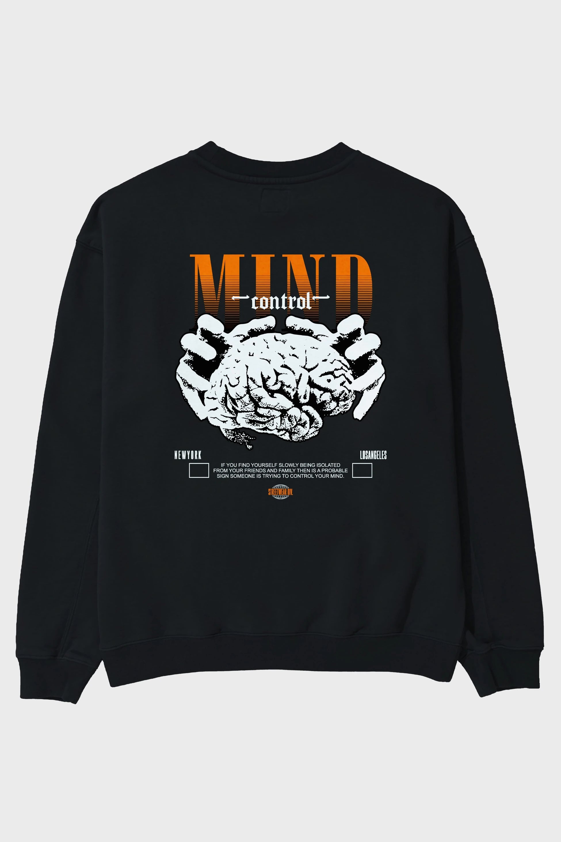 Mind Control Arka Baskılı Oversize Sweatshirt Erkek Kadın Unisex