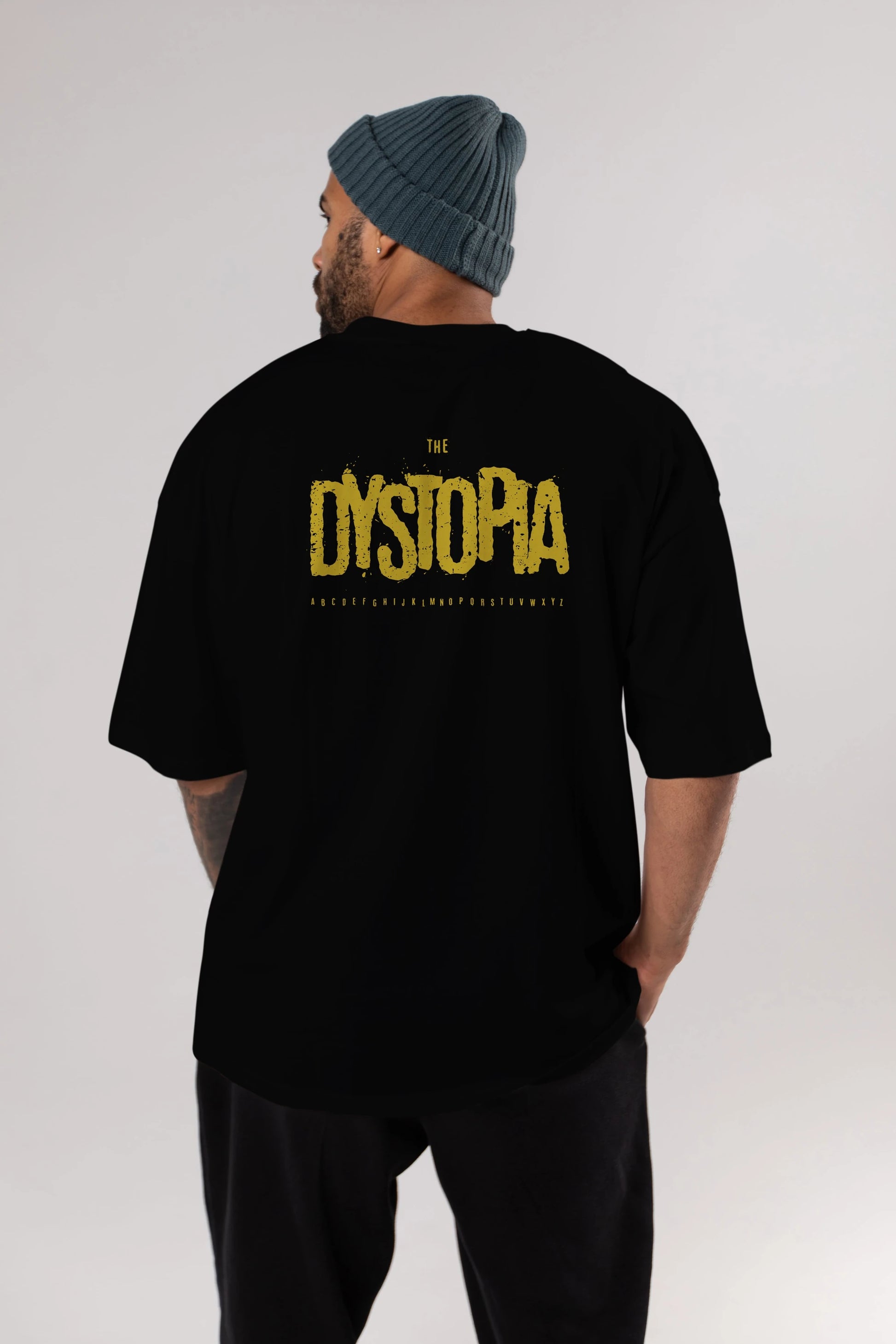 The Dystopia Arka Baskılı Oversize t-shirt Erkek Kadın Unisex