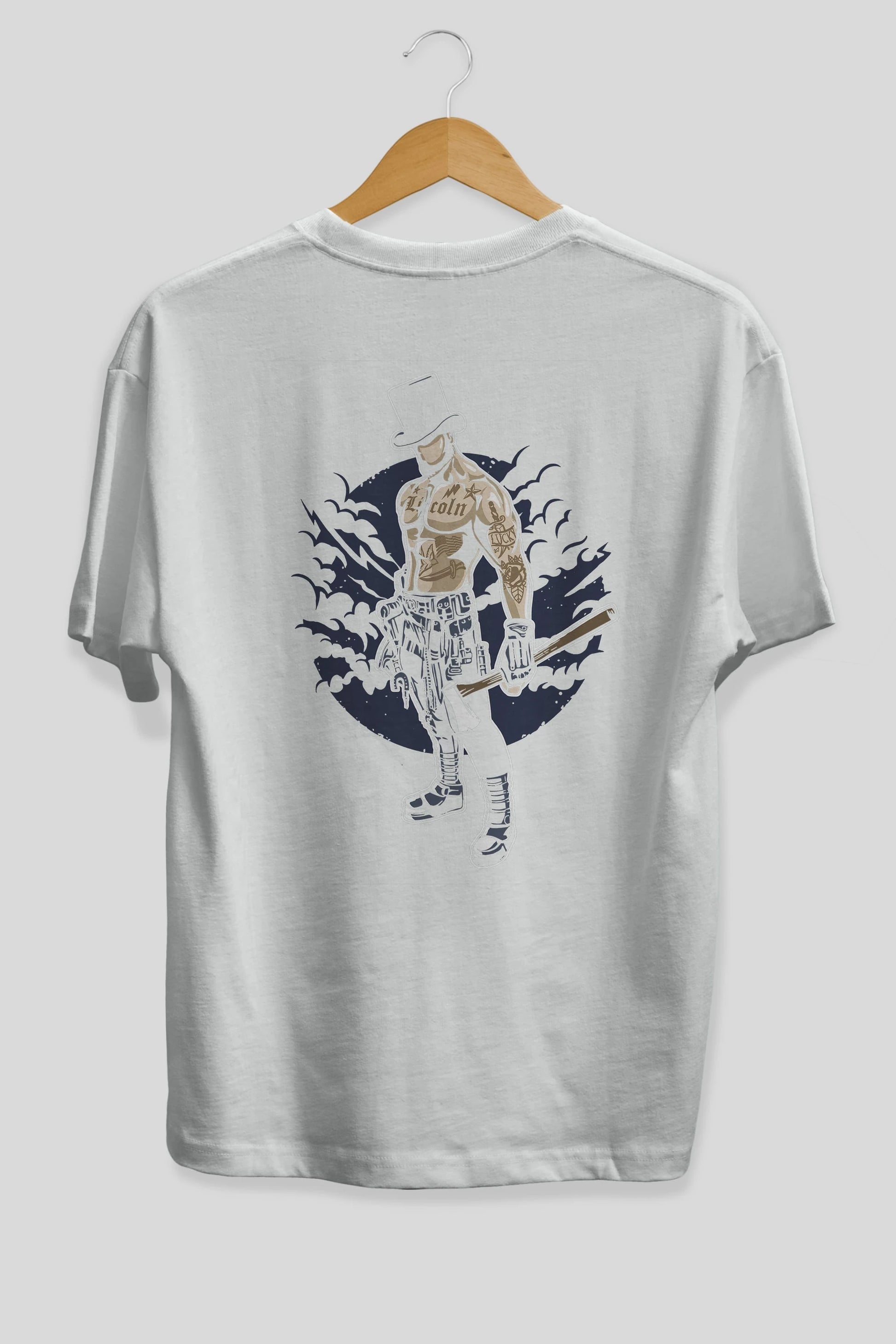 Lincoln Arka Baskılı Oversize t-shirt Erkek Kadın Unisex %100 Pamuk