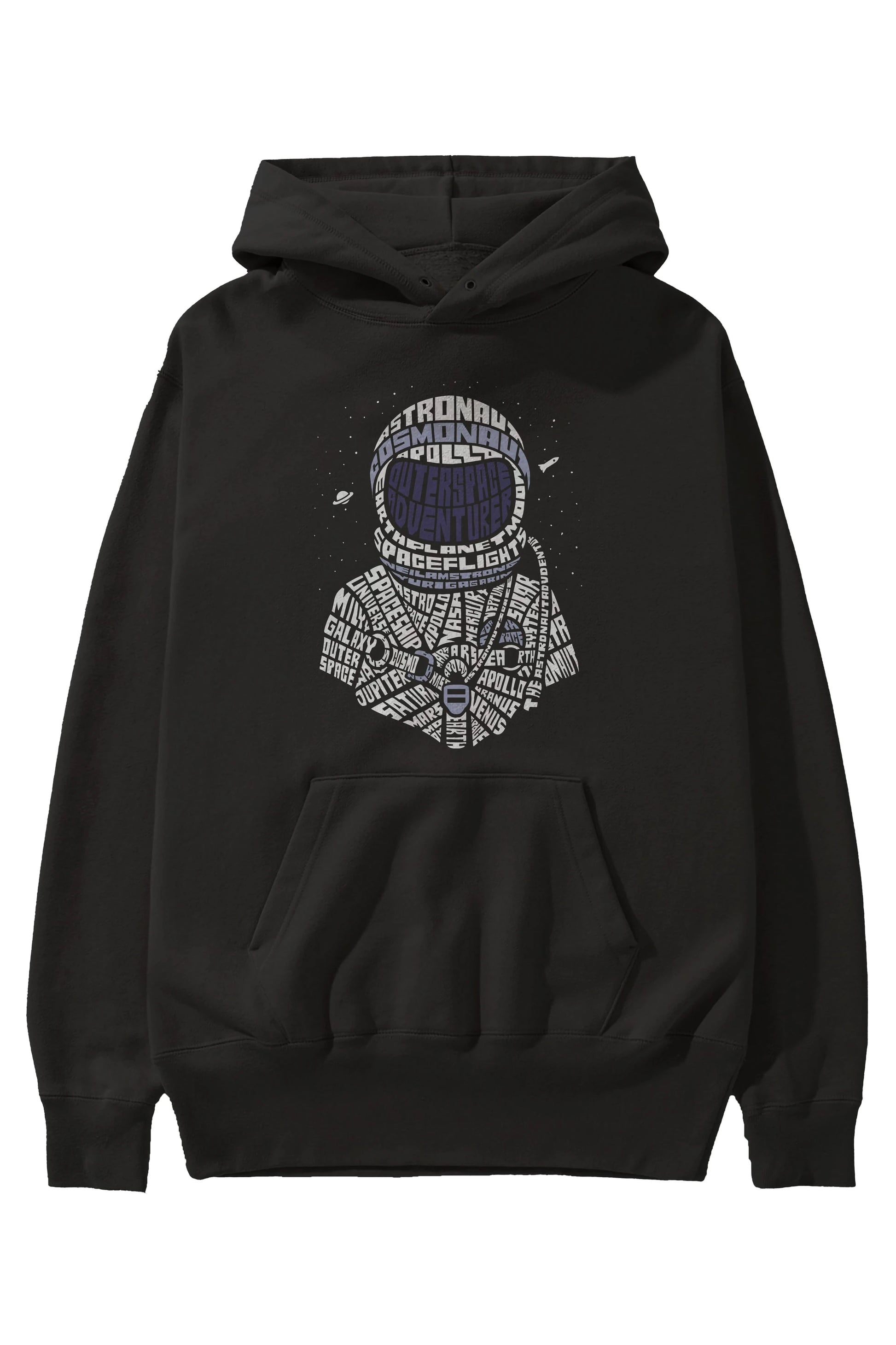 Astronaut Ön Baskılı Hoodie Oversize Kapüşonlu Sweatshirt Erkek Kadın Unisex