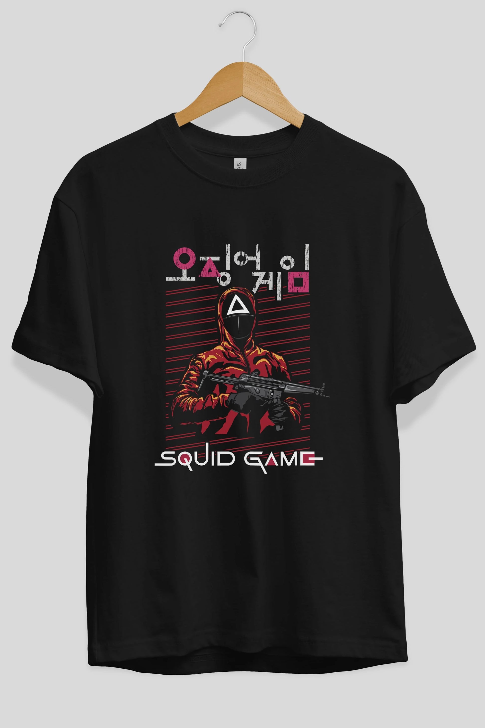 Squid Game (2) Ön Baskılı Oversize t-shirt Erkek Kadın Unisex %100 Pamuk Bisiklet Yaka tişort