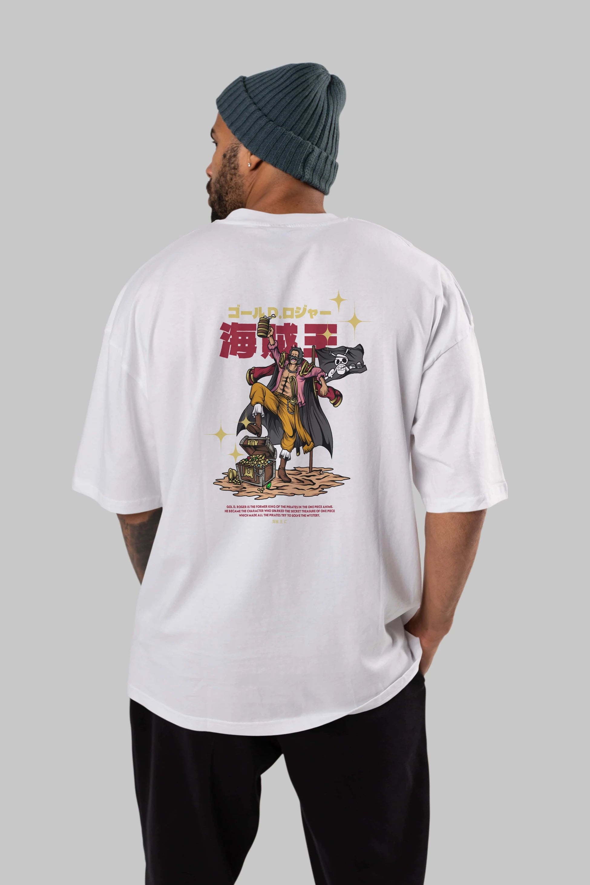 Roger Anime Arka Baskılı Oversize t-shirt Erkek Kadın Unisex